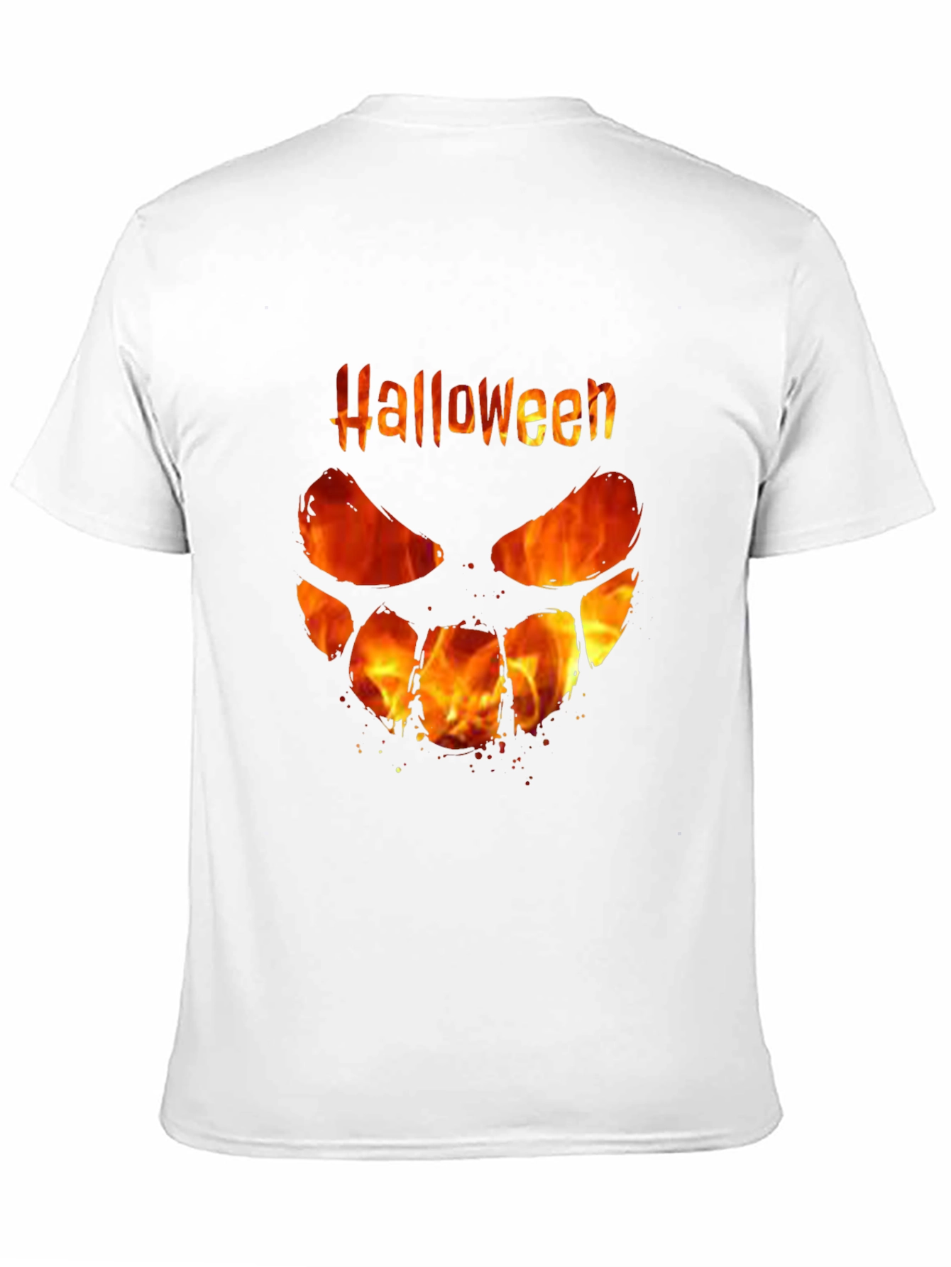 Halloween Fire Face Black T-Shirt