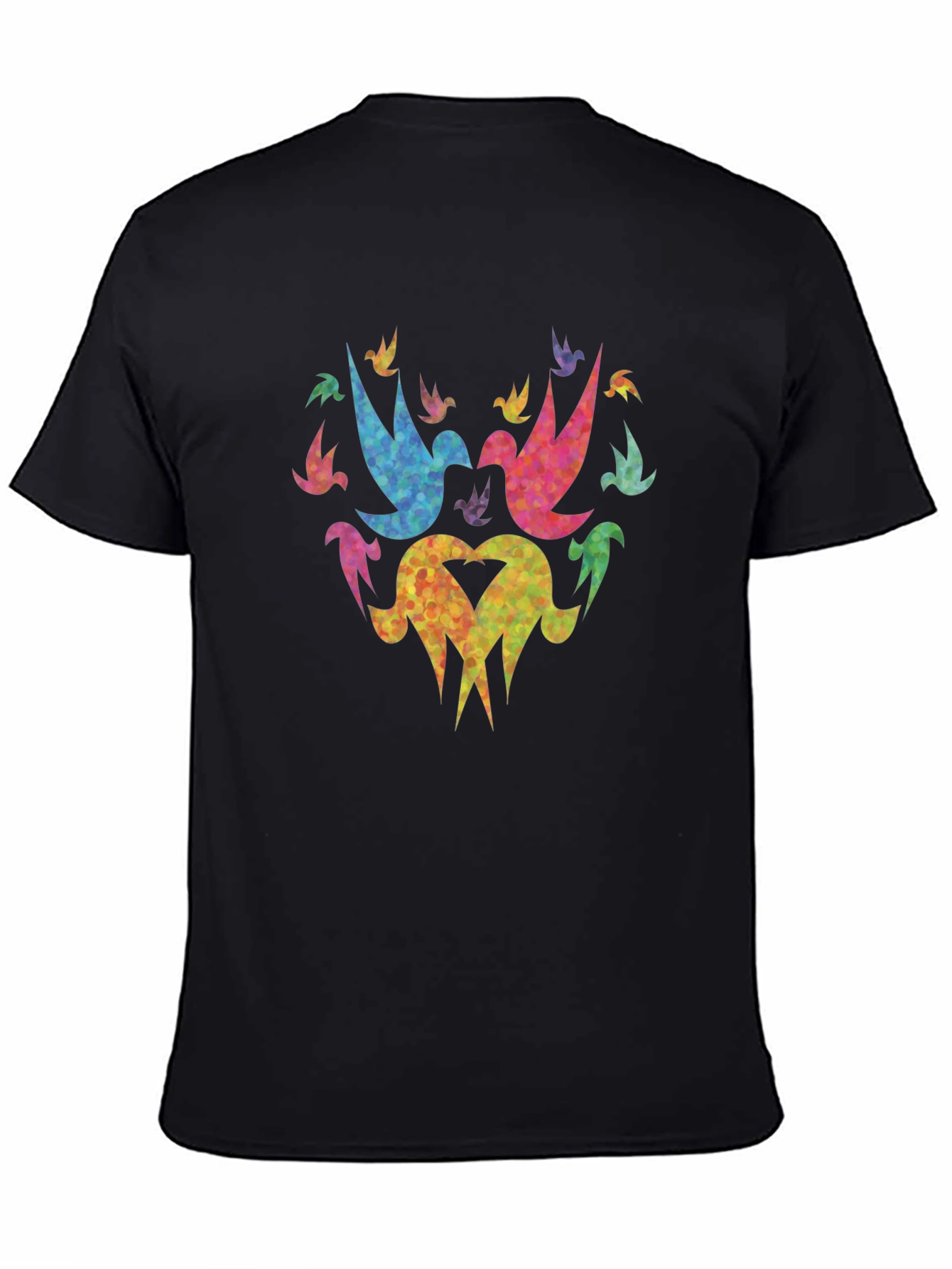 Colorful Doves Graphic Tee - Peace & Love Shirt
