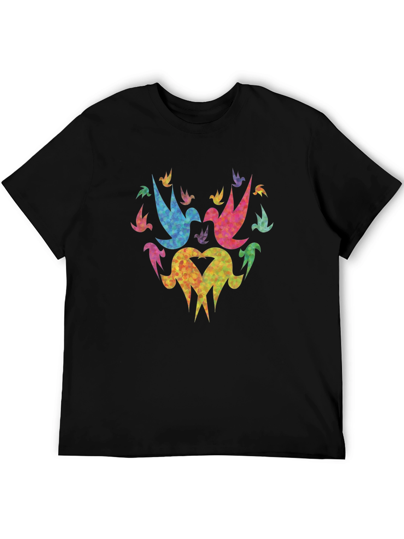 Colorful Doves Graphic Tee - Peace & Love Shirt