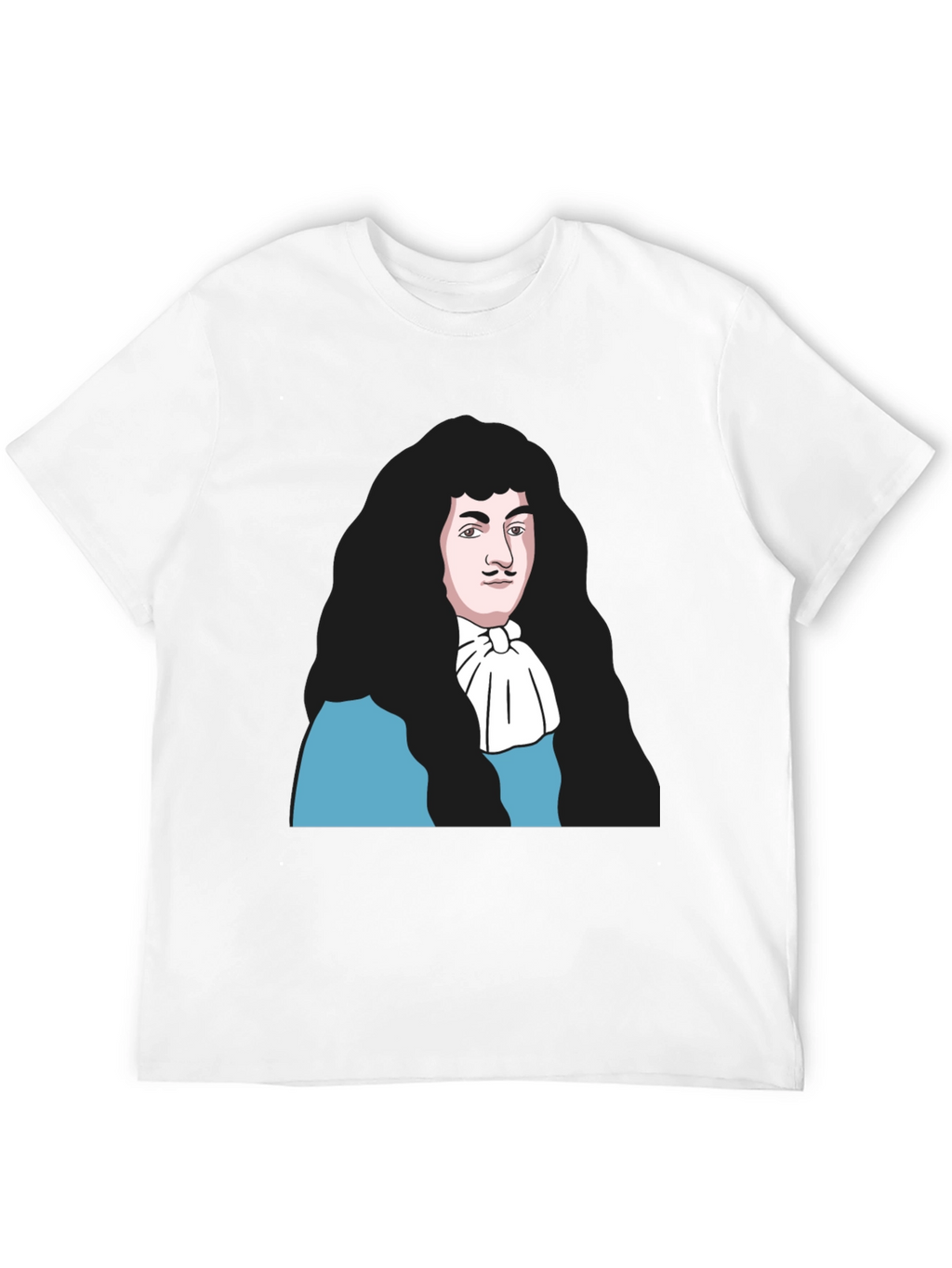 Black T-Shirt with Baroque Era Portrait