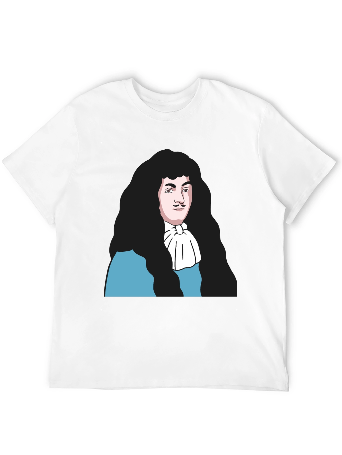 Black T-Shirt with Baroque Era Portrait