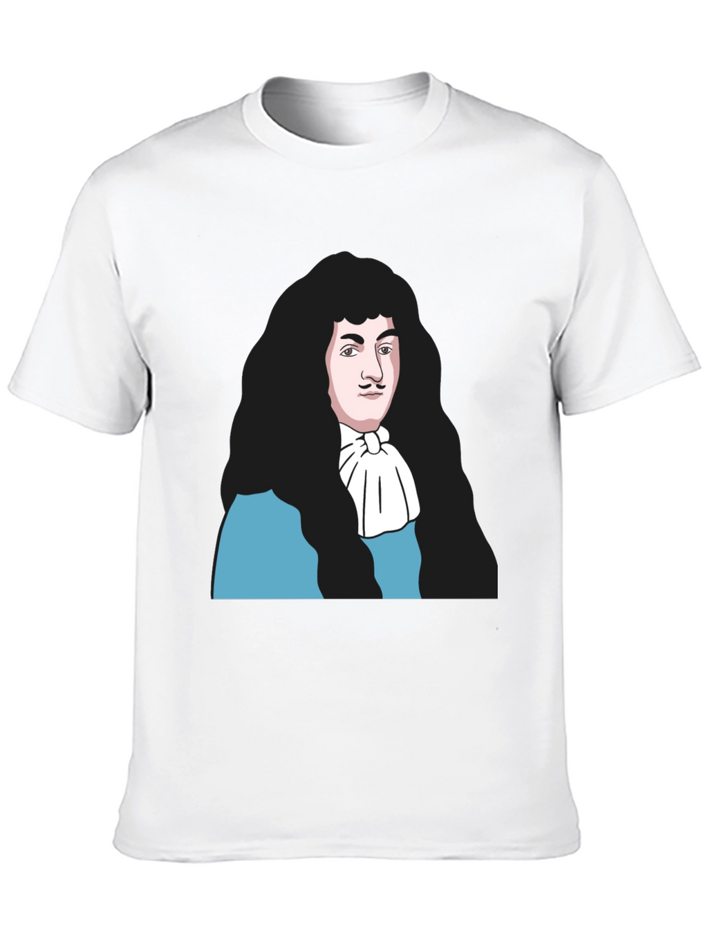 Black T-Shirt with Baroque Era Portrait