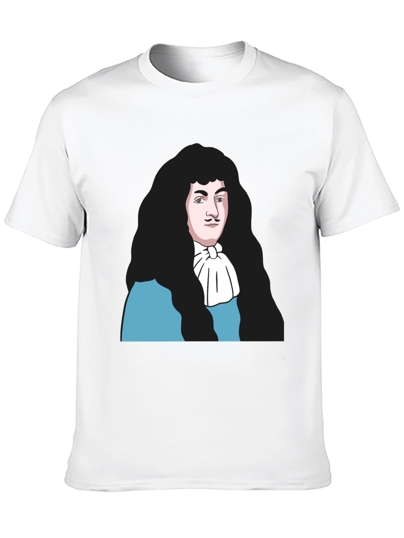 Black T-Shirt with Baroque Era Portrait