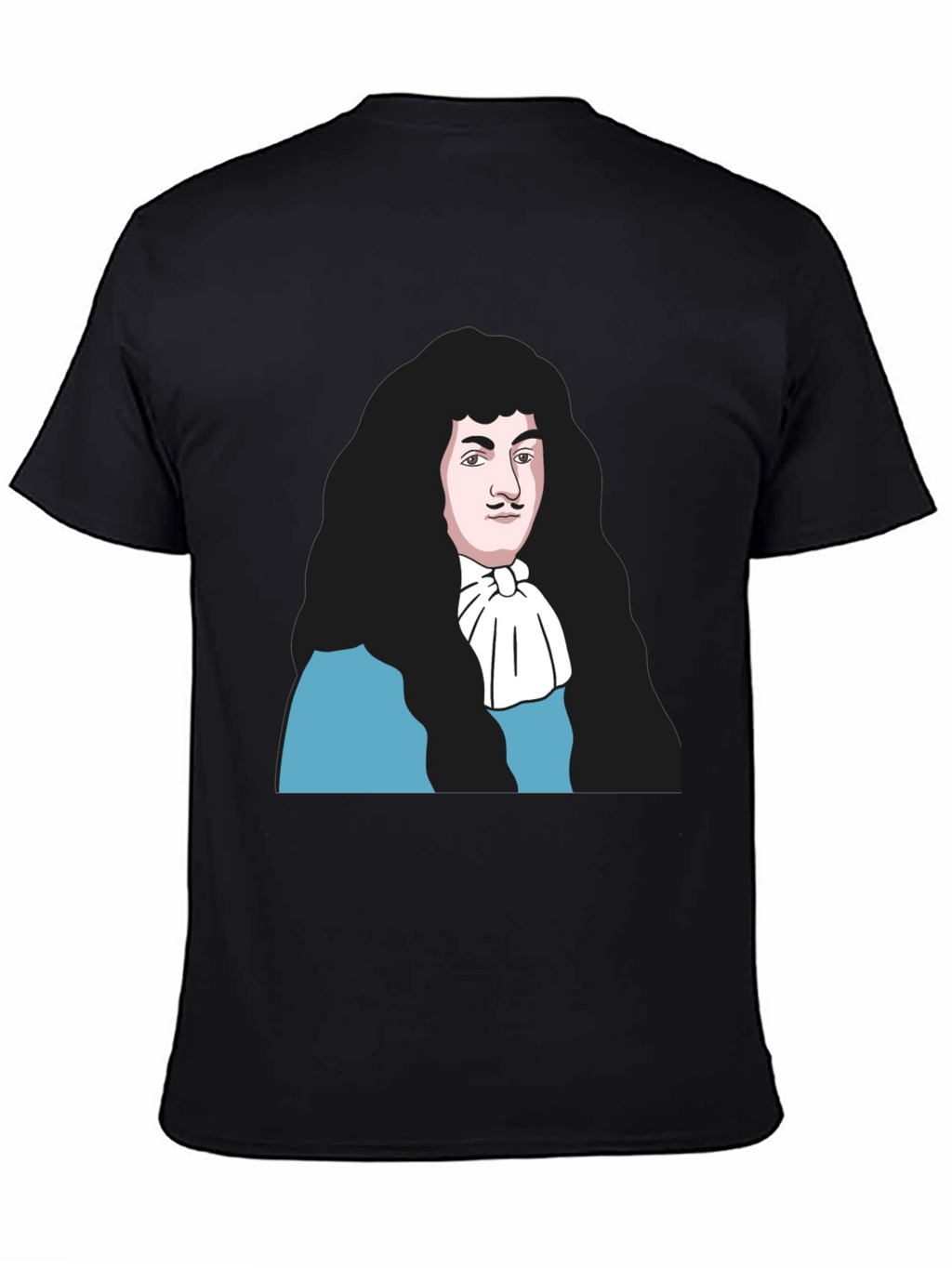 Black T-Shirt with Baroque Era Portrait