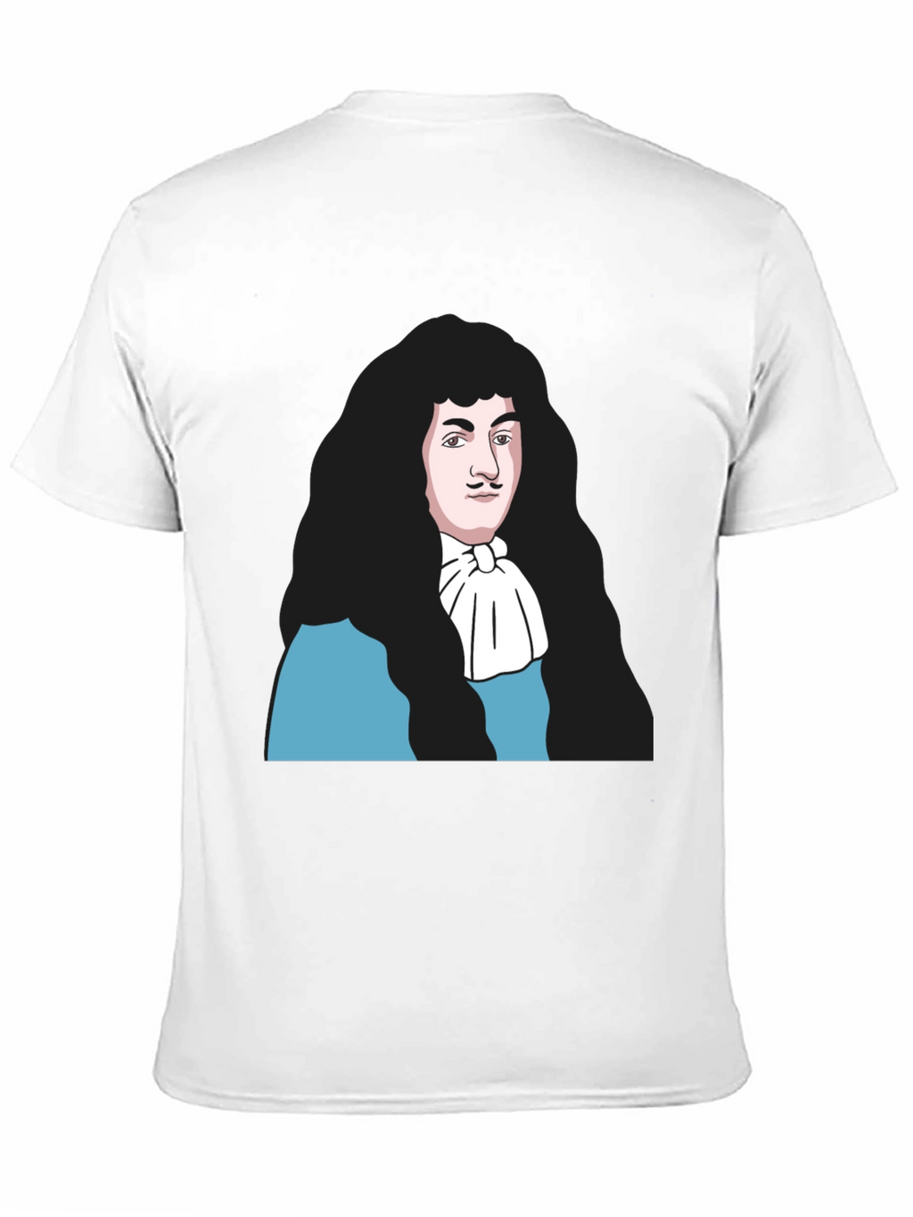 Black T-Shirt with Baroque Era Portrait