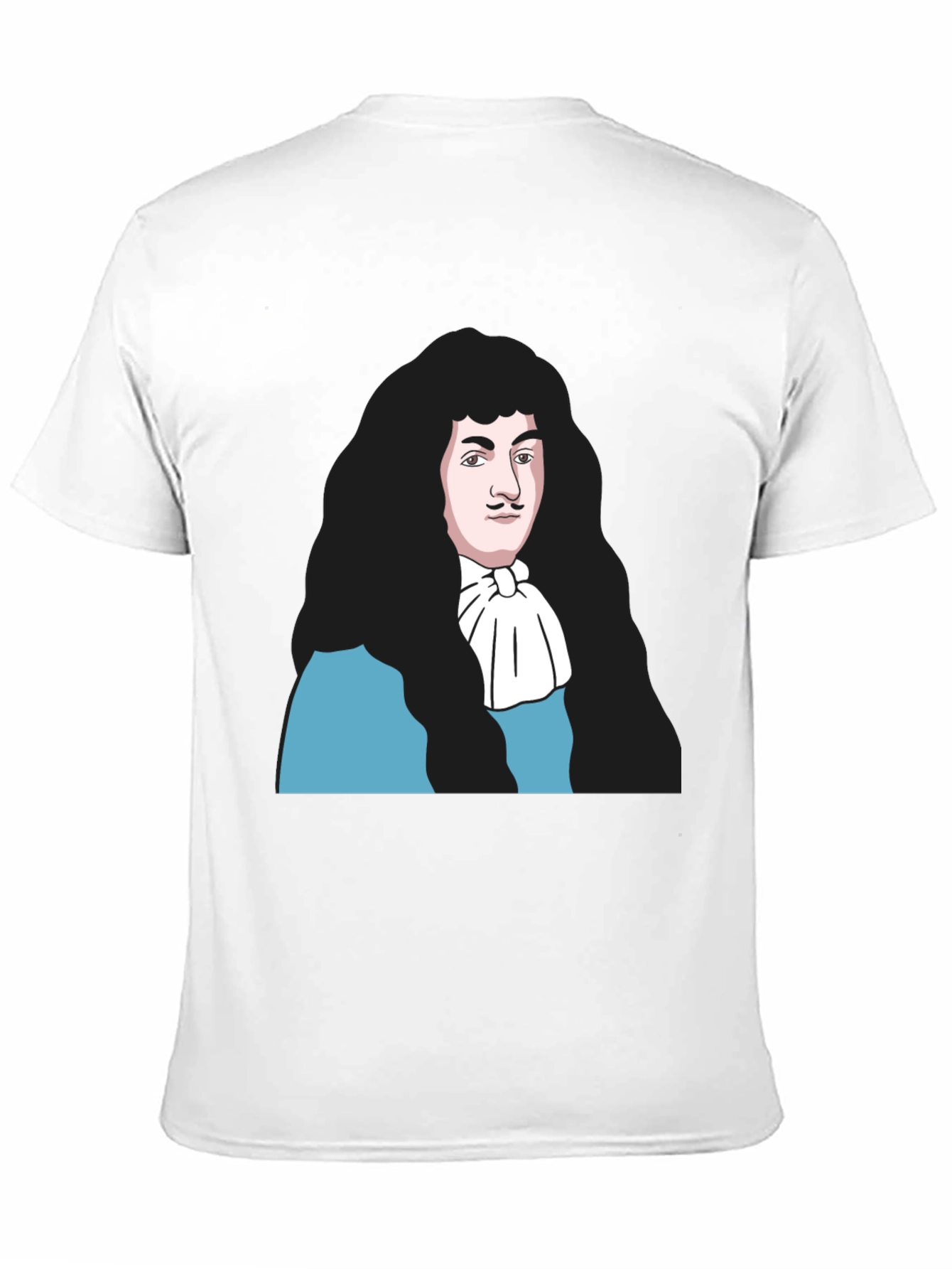 Black T-Shirt with Baroque Era Portrait