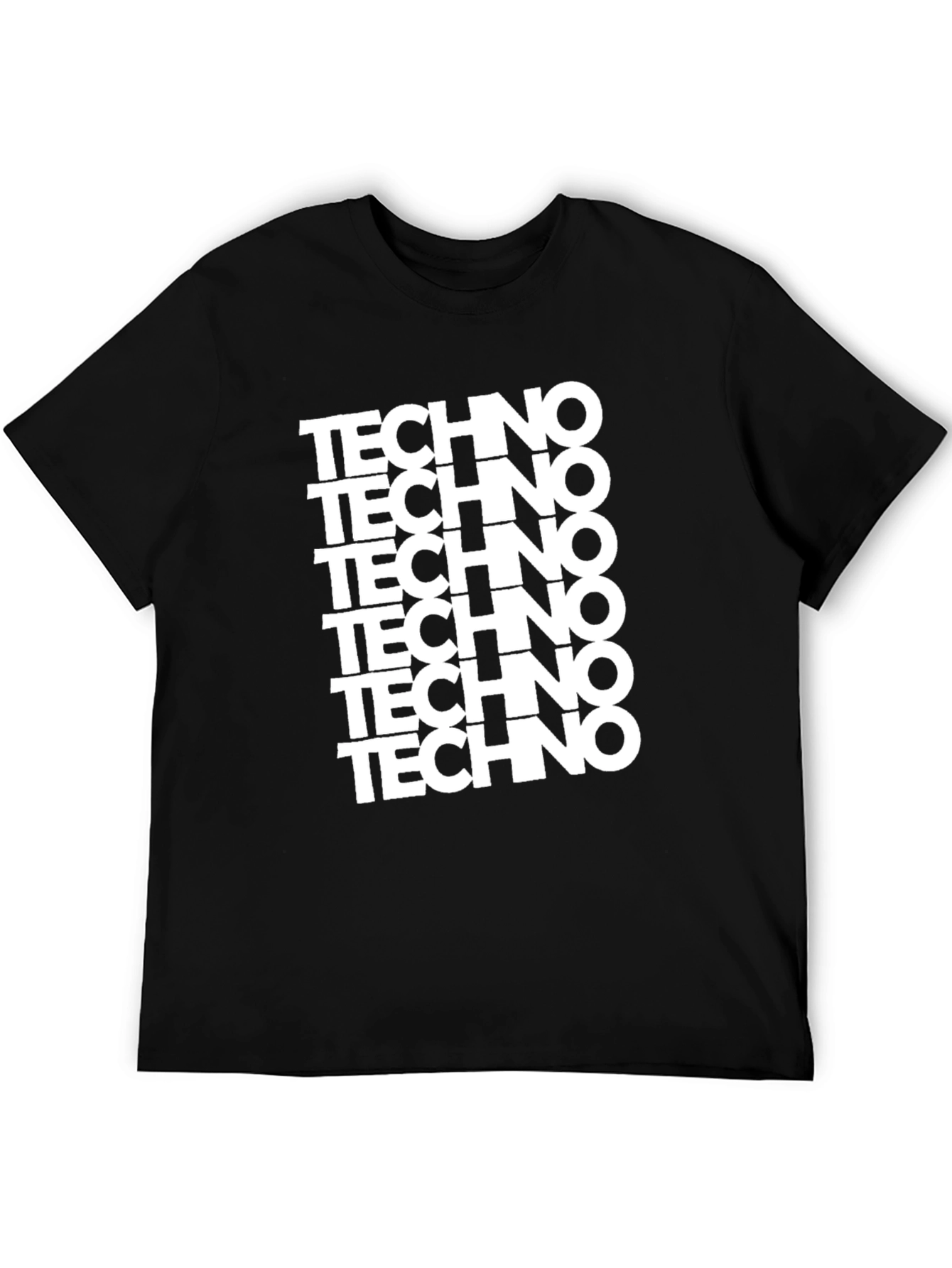 Techno Graphic Print Black T-Shirt