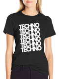 Techno Graphic Print Black T-Shirt
