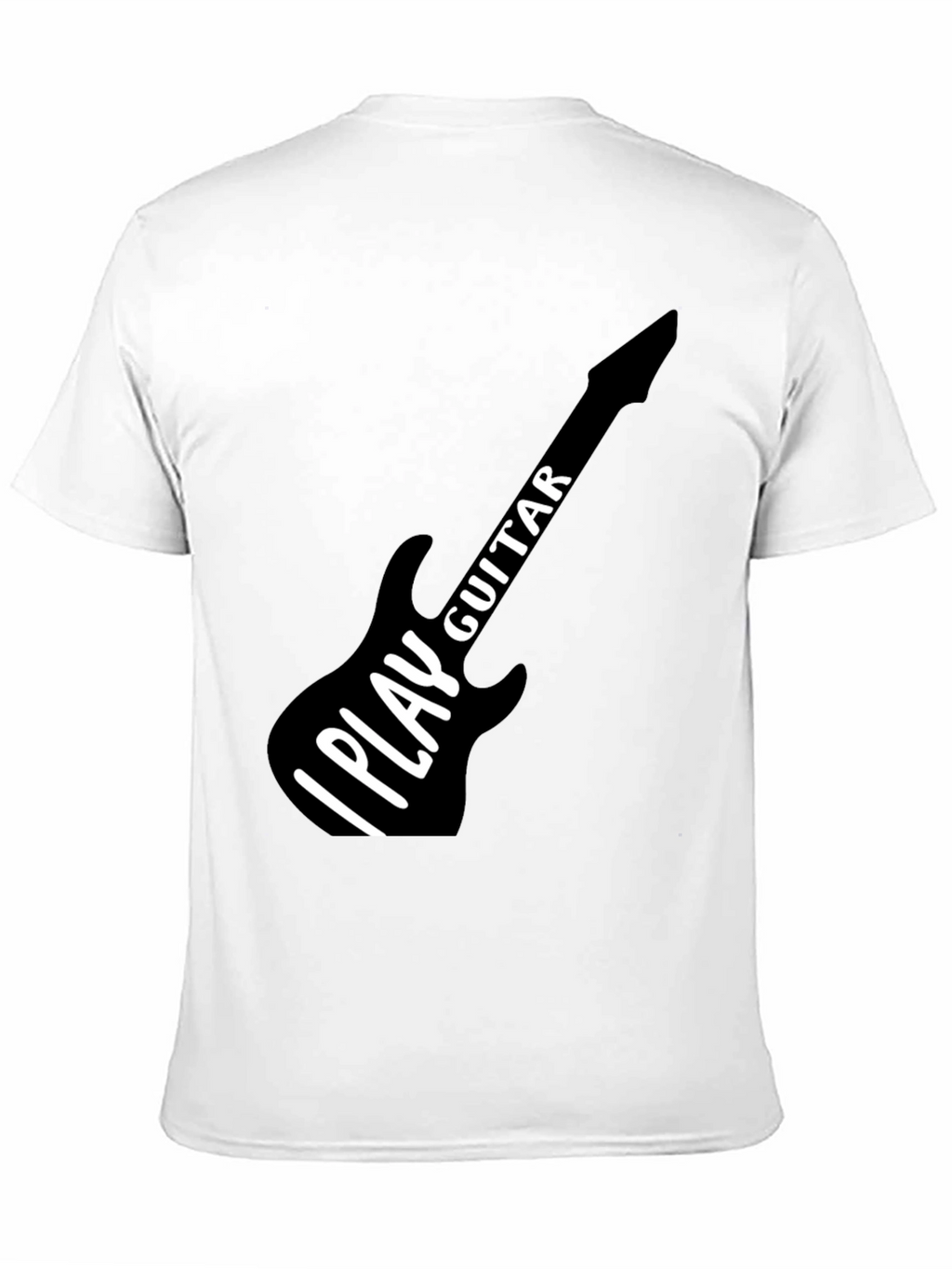 I Play Guitar Graphic T-Shirt Black Crew Neck Tee