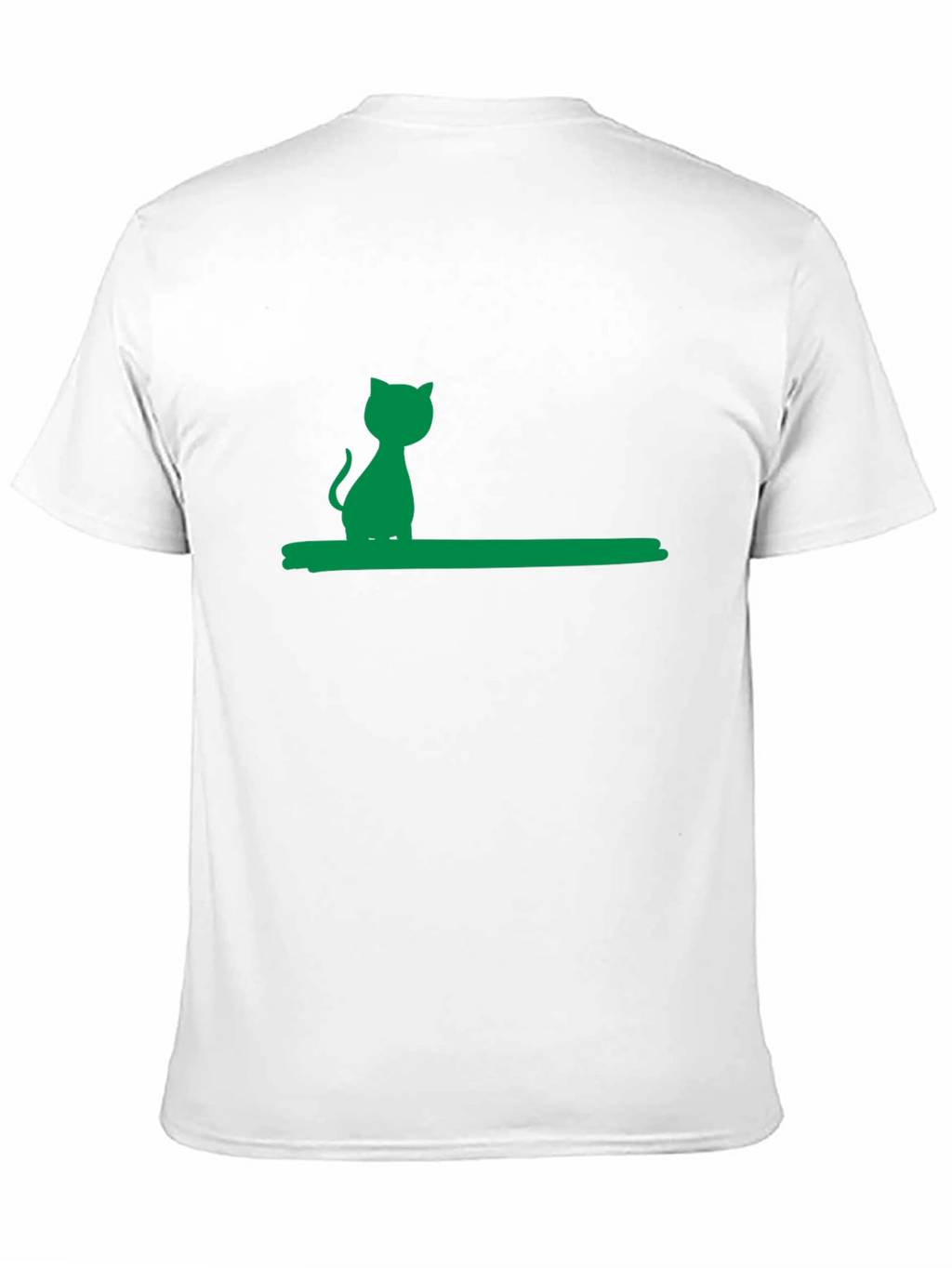 Green Cat Silhouette Black Cotton Tee