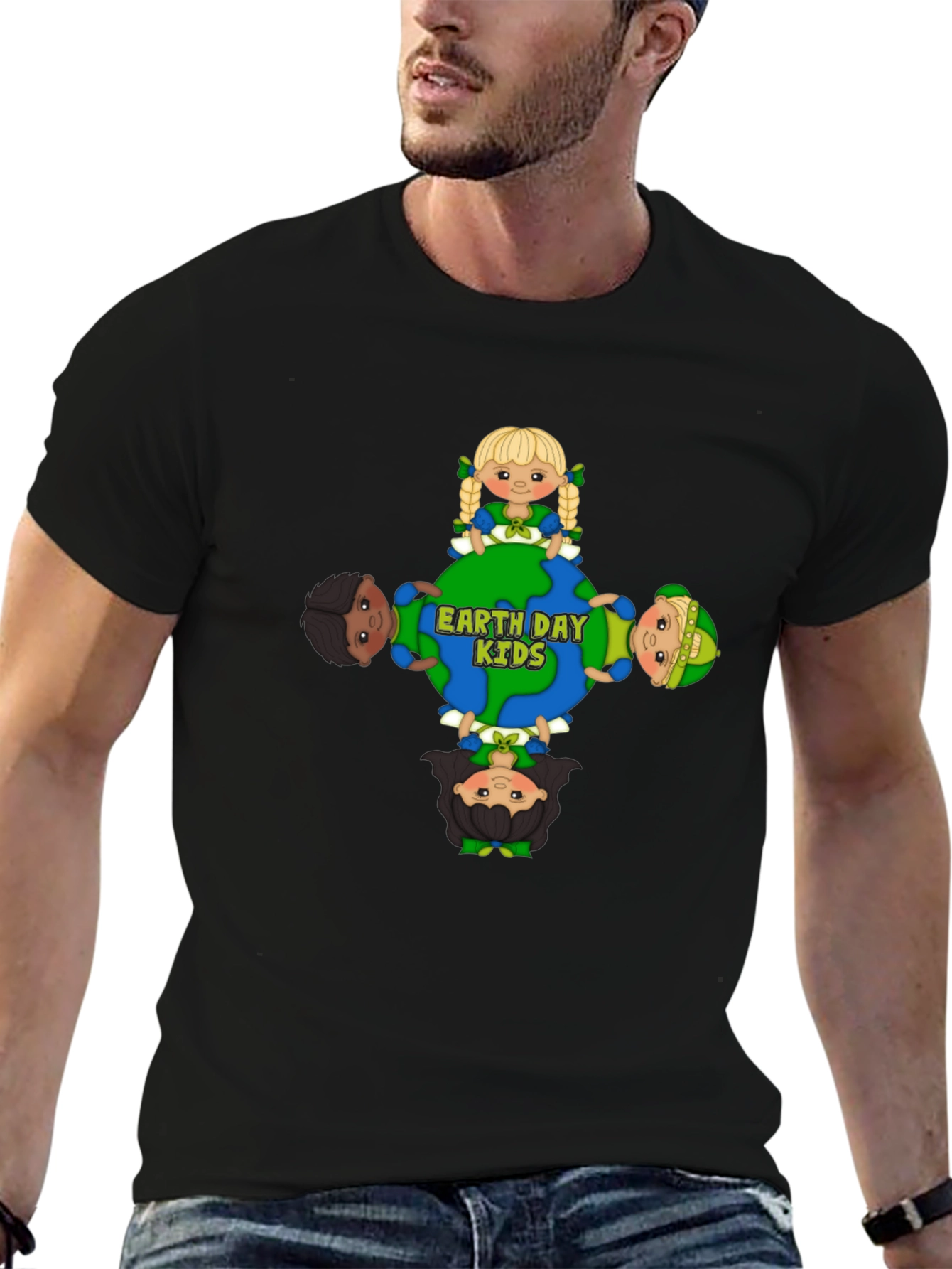 Earth Day Kids Graphic Tee - Black Unisex T-Shirt
