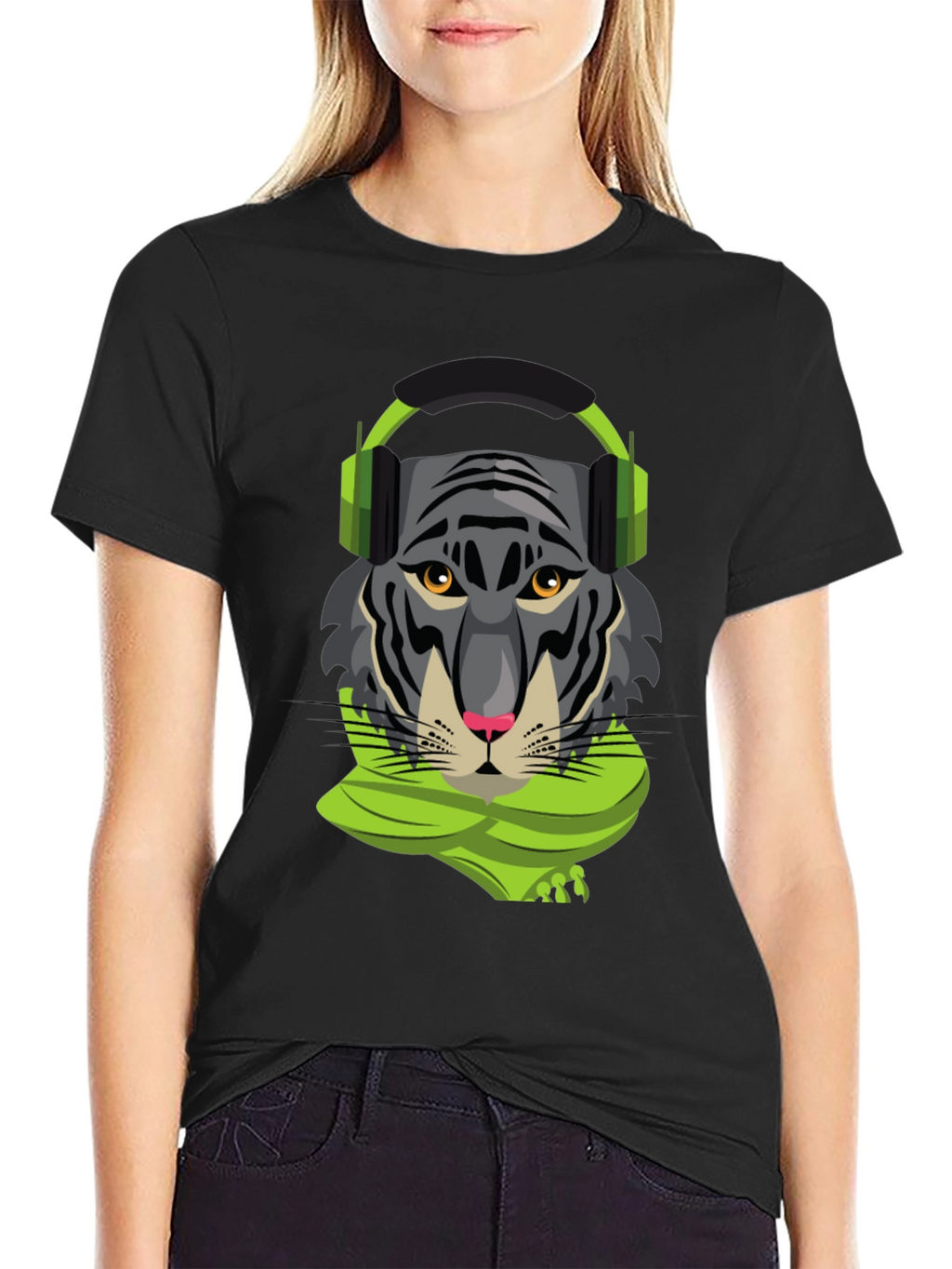 Tiger DJ Graphic Tee - Cool Animal Shirt