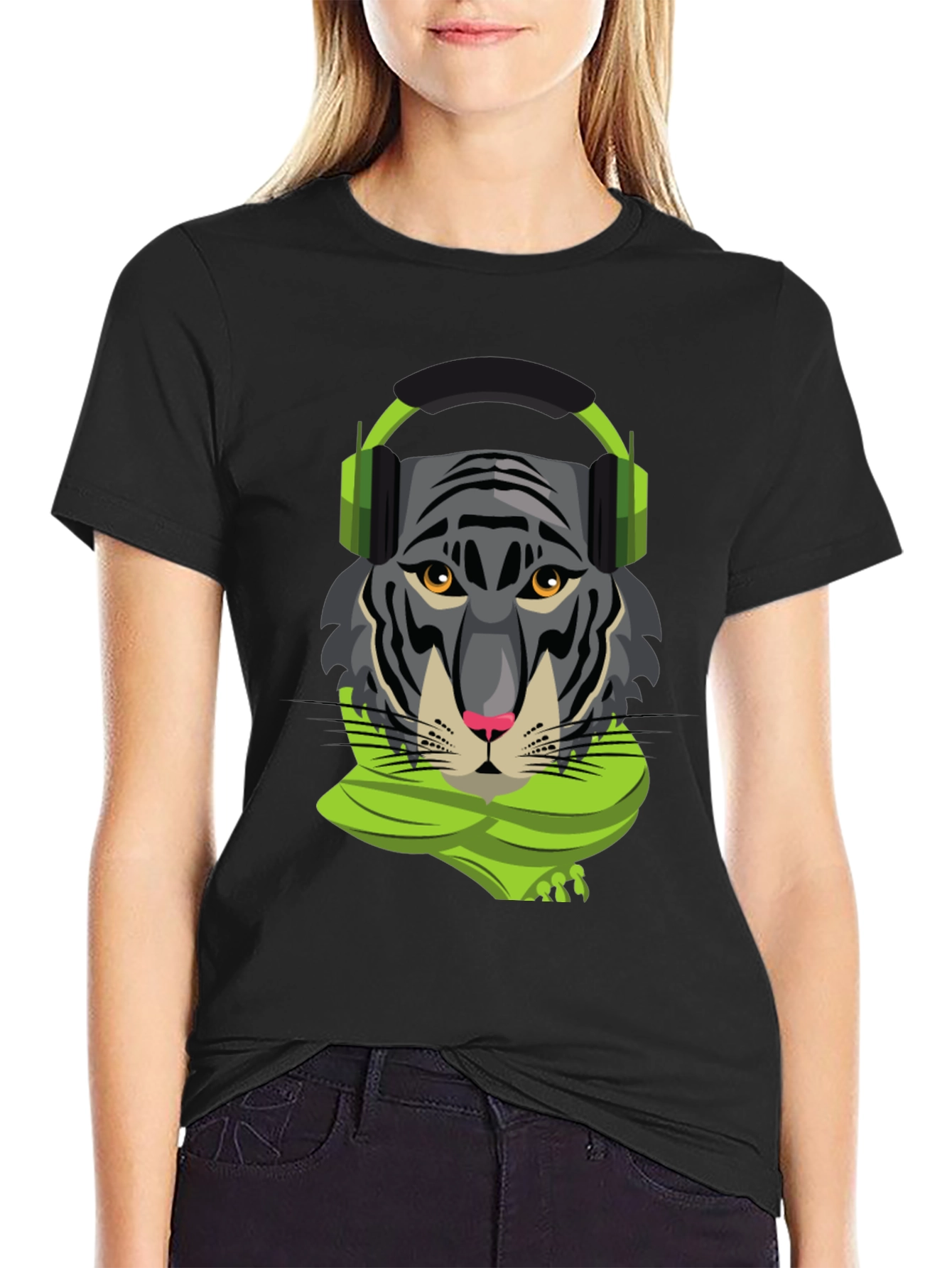Tiger DJ Graphic Tee - Cool Animal Shirt