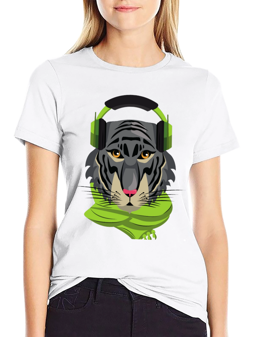 Tiger DJ Graphic Tee - Cool Animal Shirt