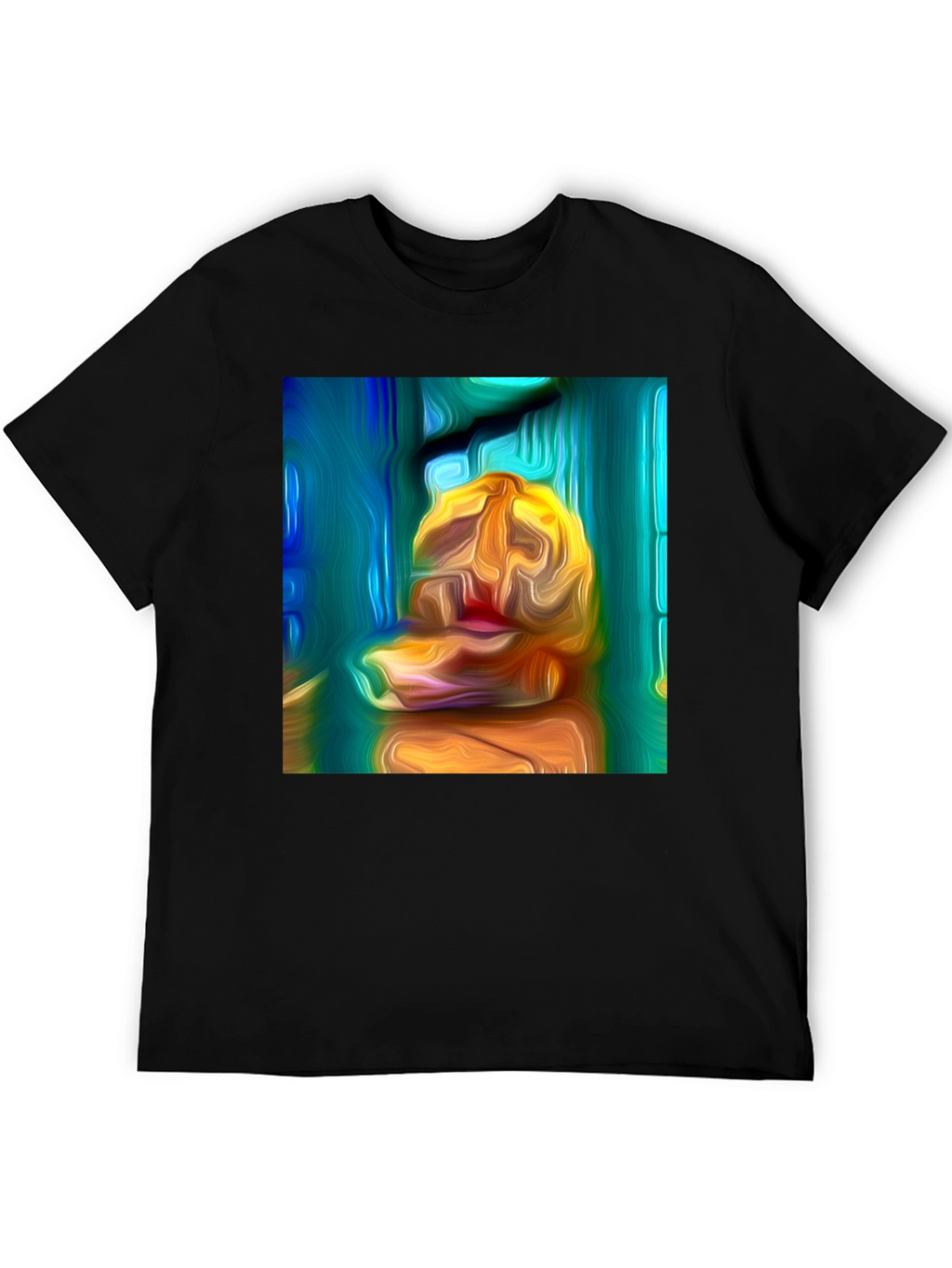 Abstract Art Print Black T-Shirt