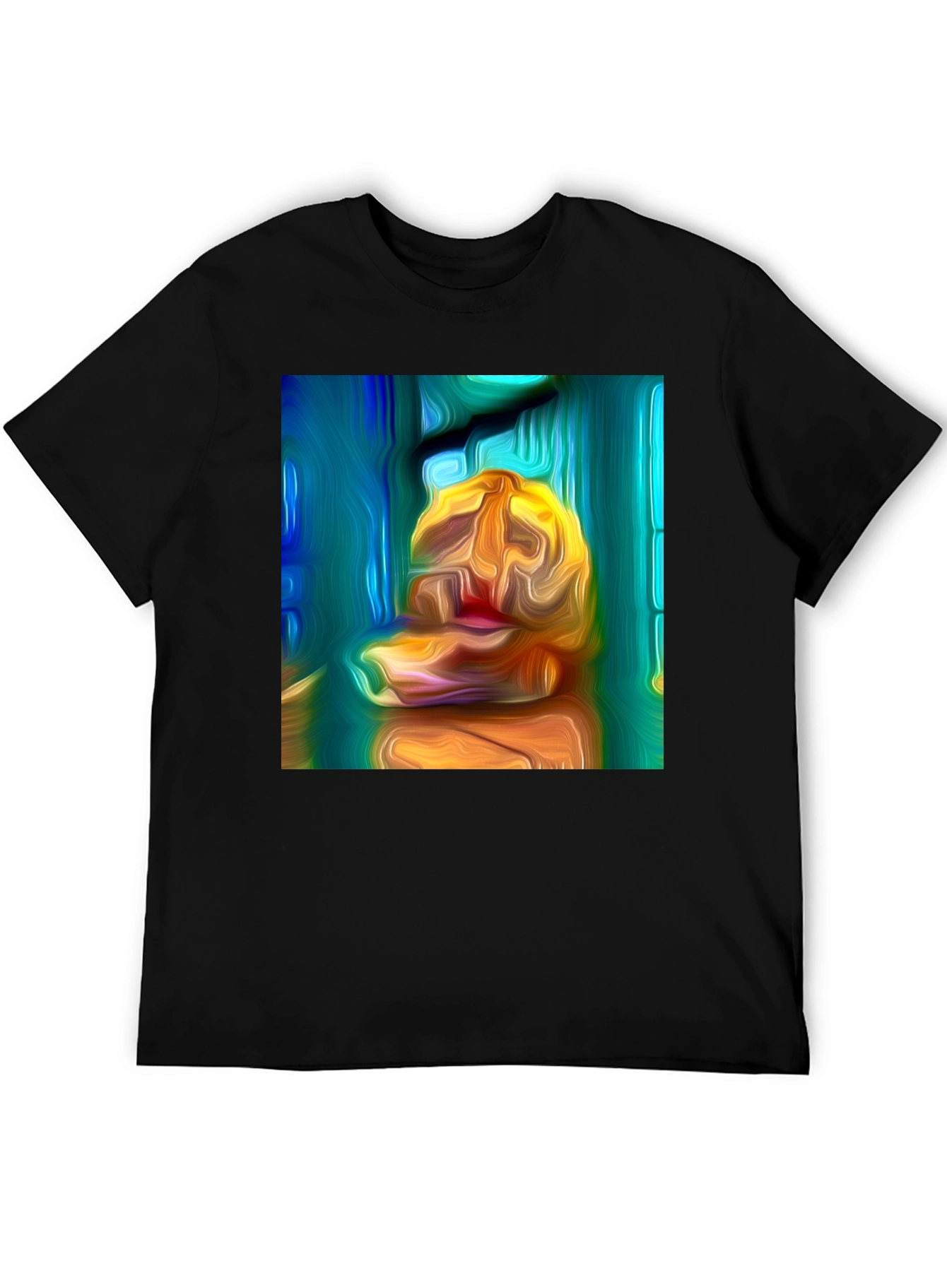 Abstract Art Print Black T-Shirt