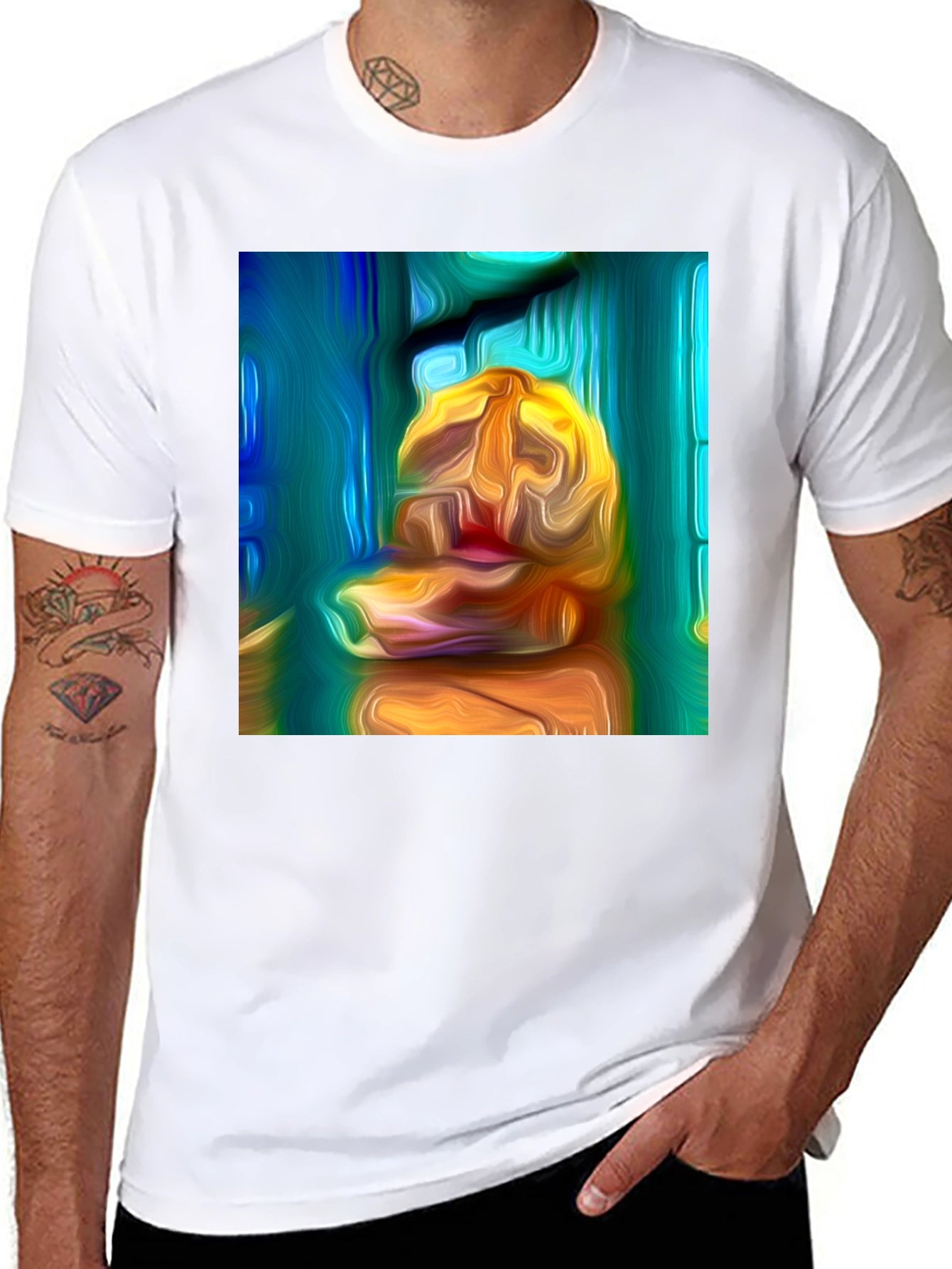 Abstract Art Print Black T-Shirt