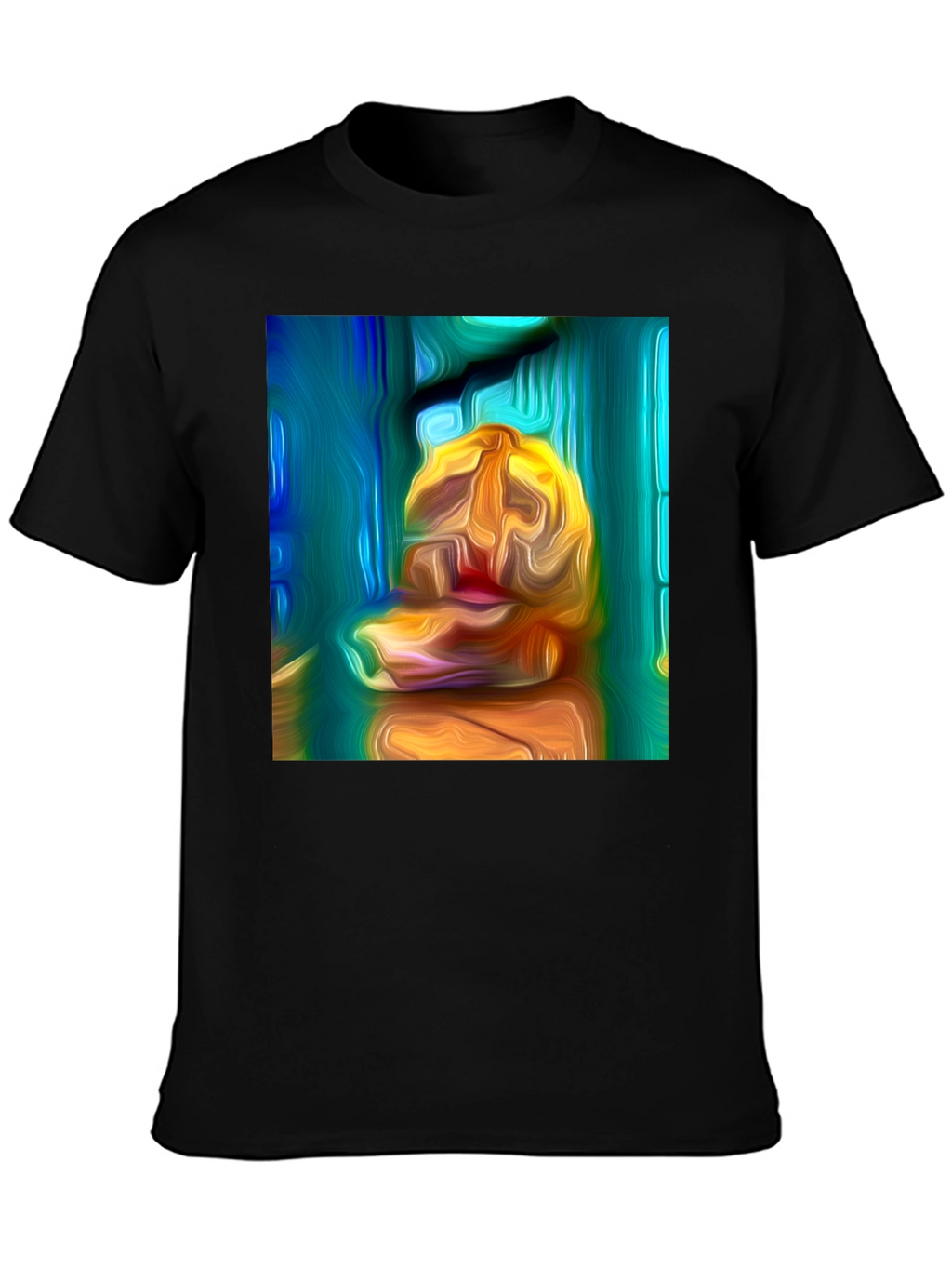Abstract Art Print Black T-Shirt