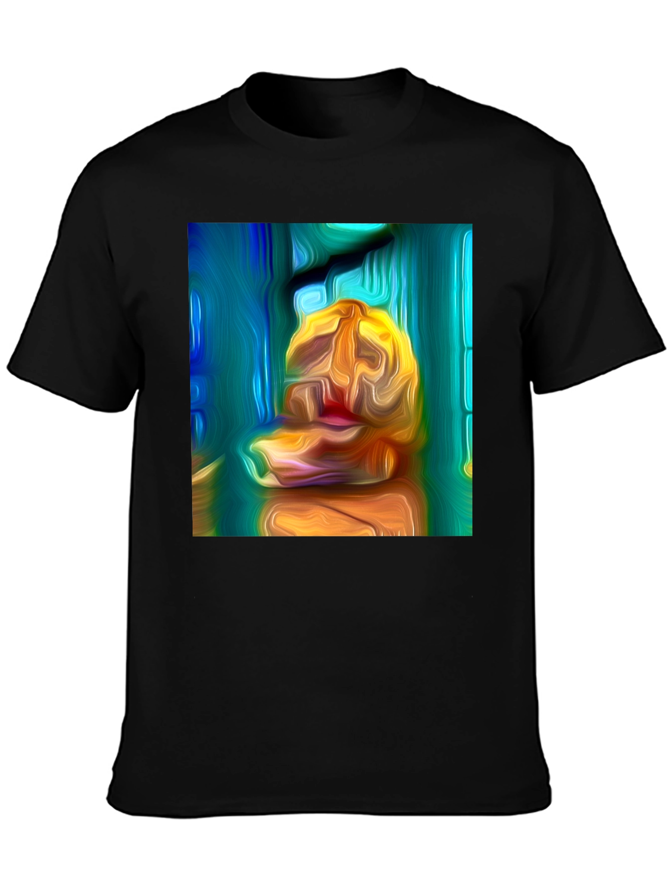 Abstract Art Print Black T-Shirt