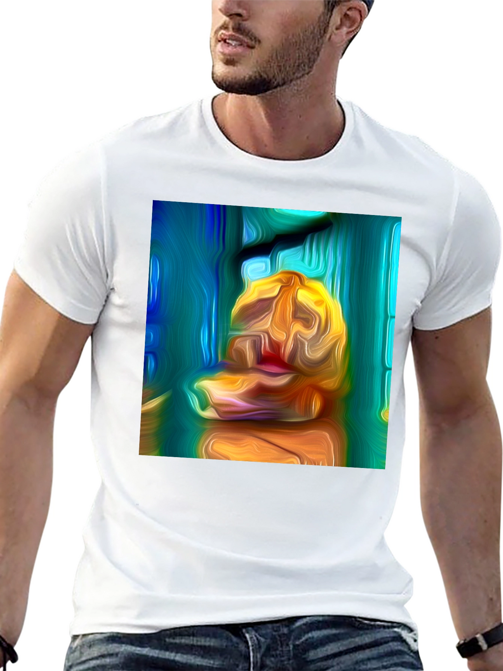 Abstract Art Print Black T-Shirt