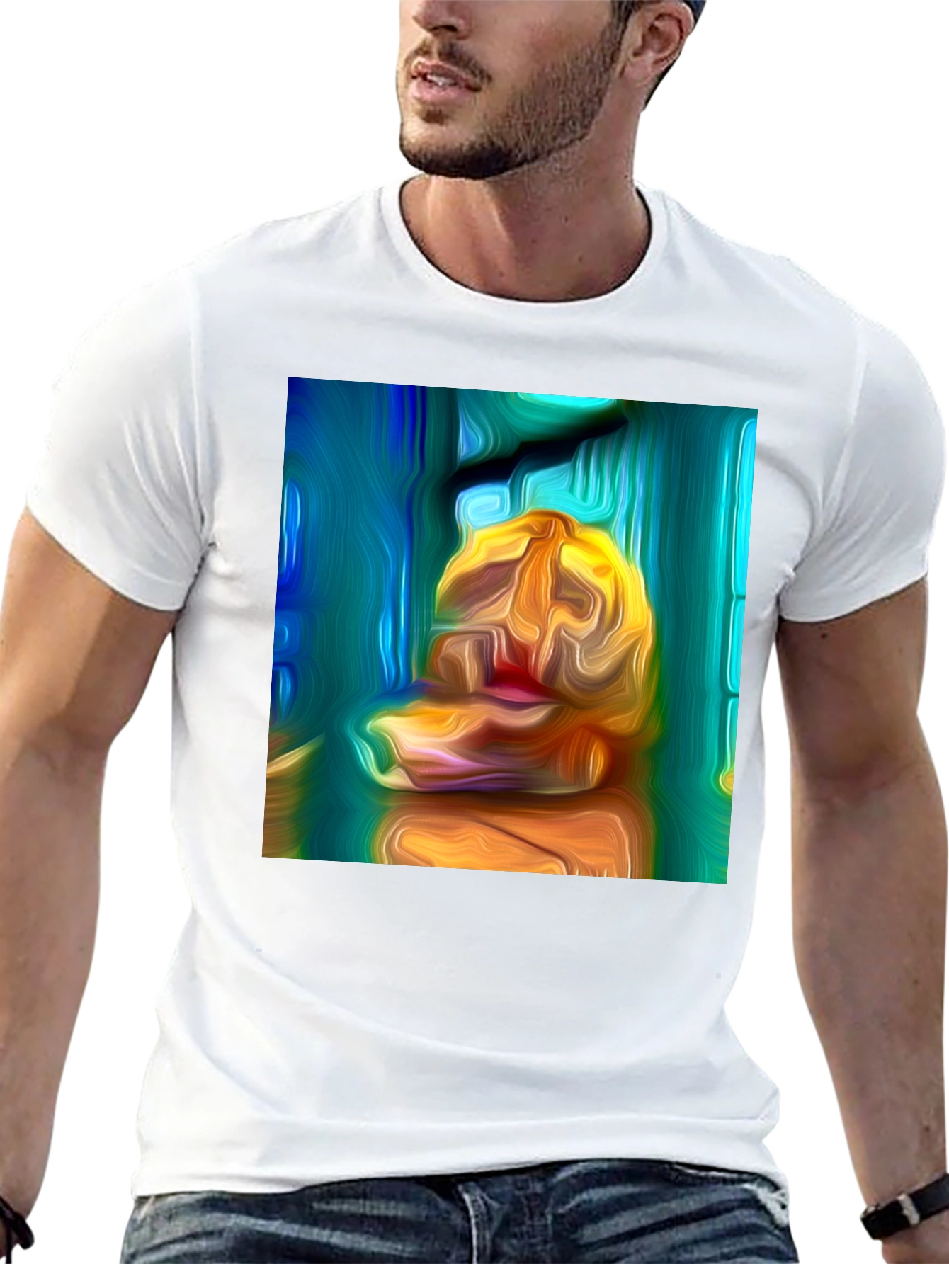 Abstract Art Print Black T-Shirt