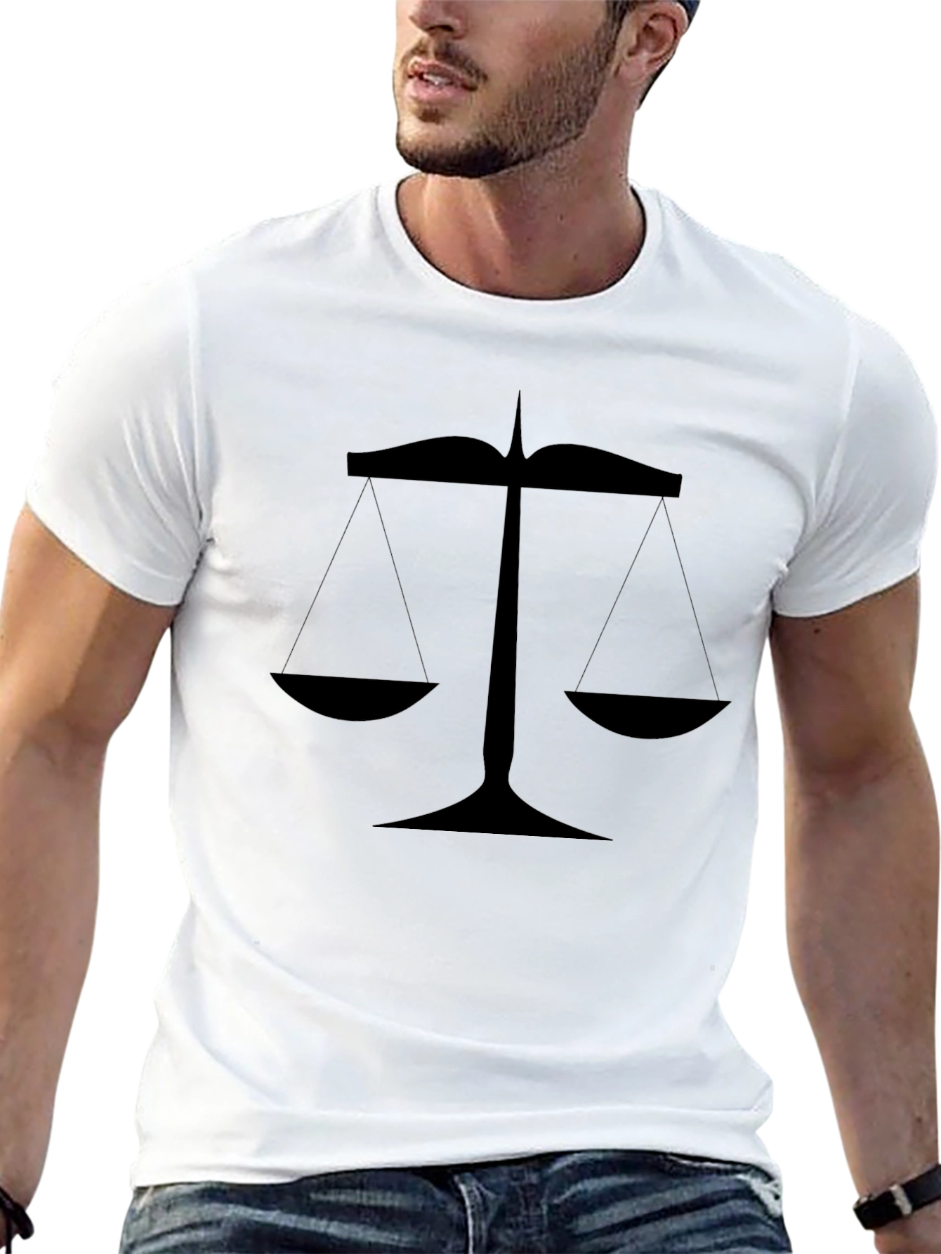 Scales of Justice Graphic Tee - Black Cotton T-Shirt