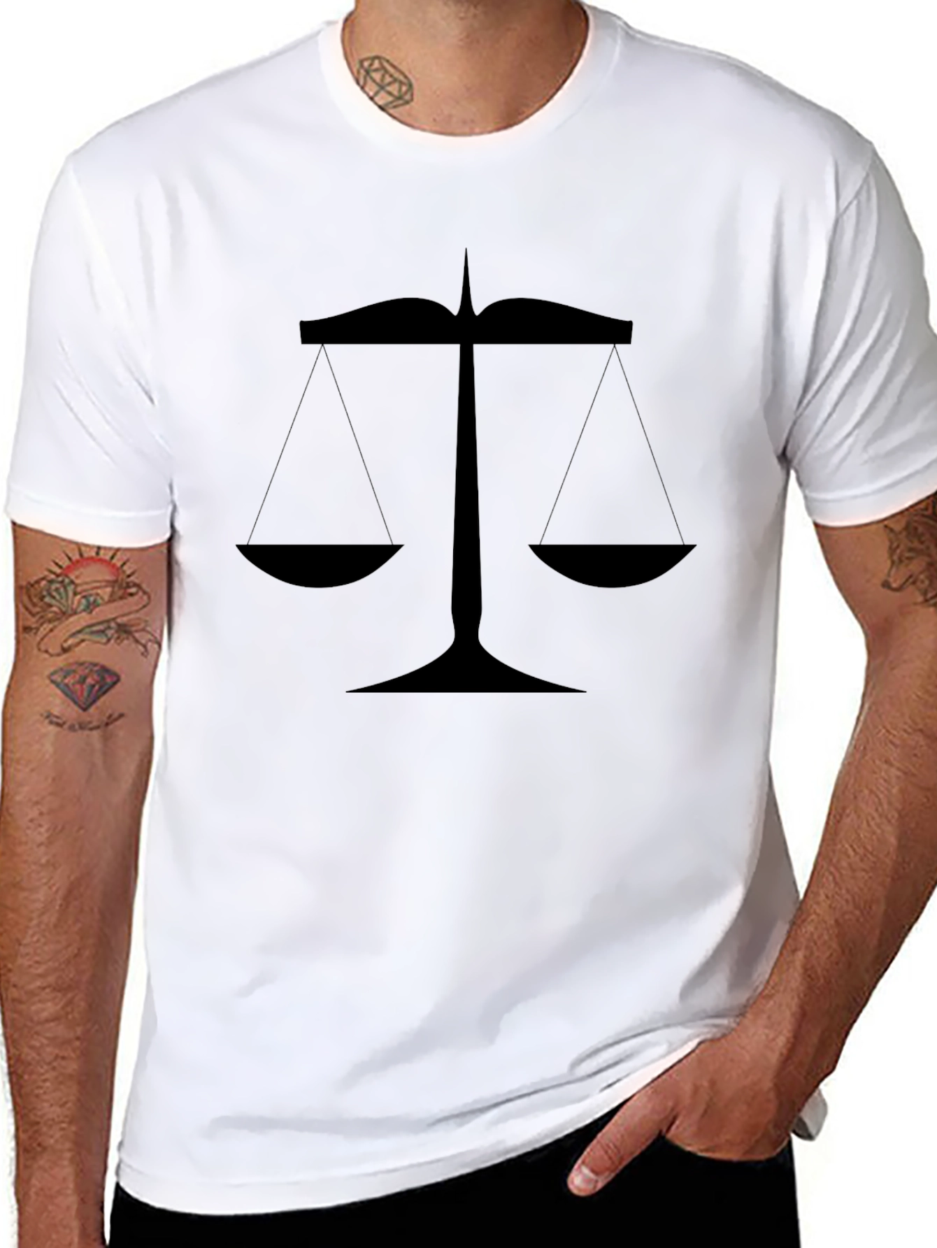 Scales of Justice Graphic Tee - Black Cotton T-Shirt