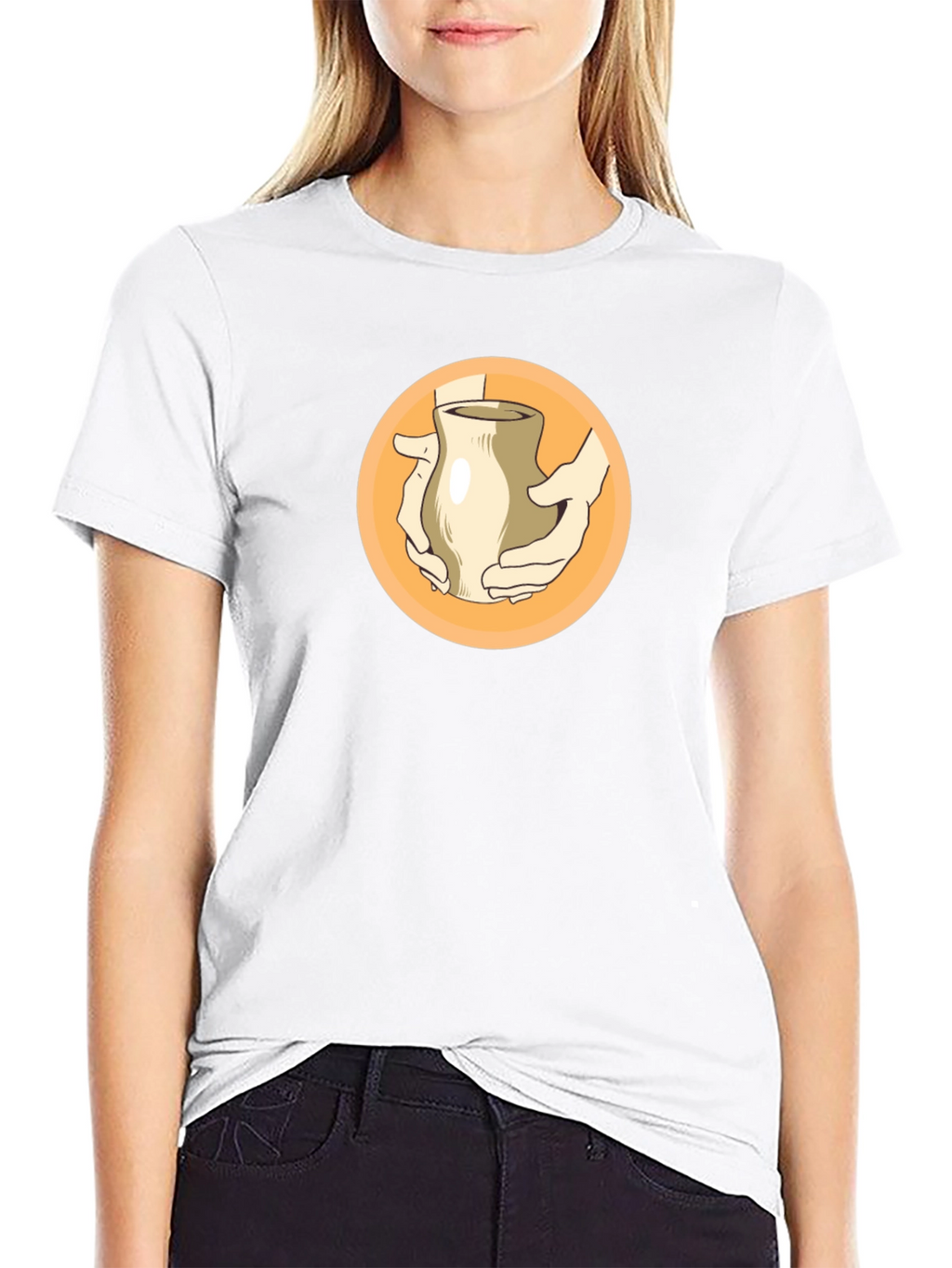 Pottery Hands Graphic Black T-Shirt
