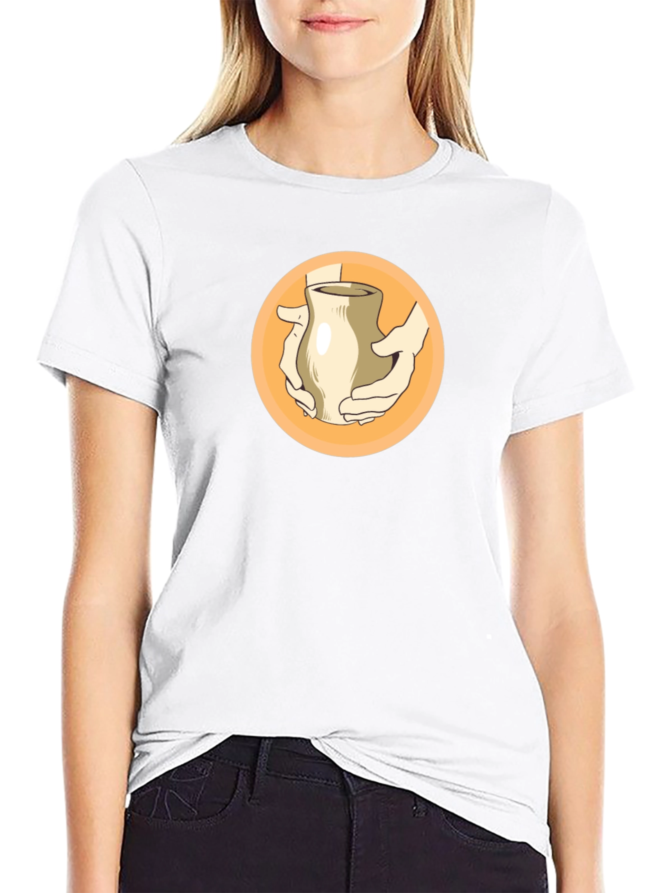 Pottery Hands Graphic Black T-Shirt