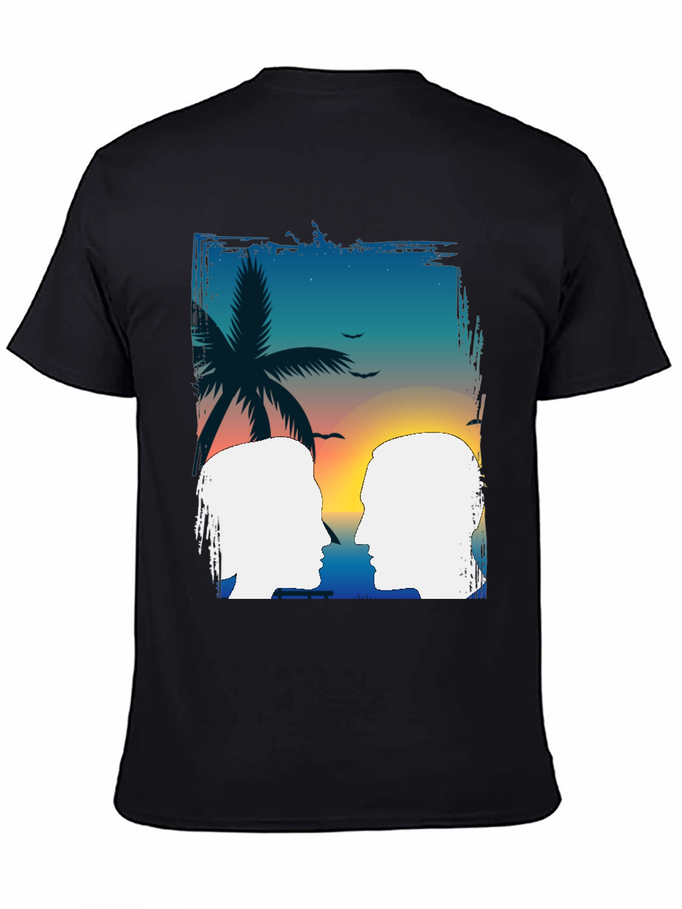 Tropical Sunset Couple Graphic T-Shirt