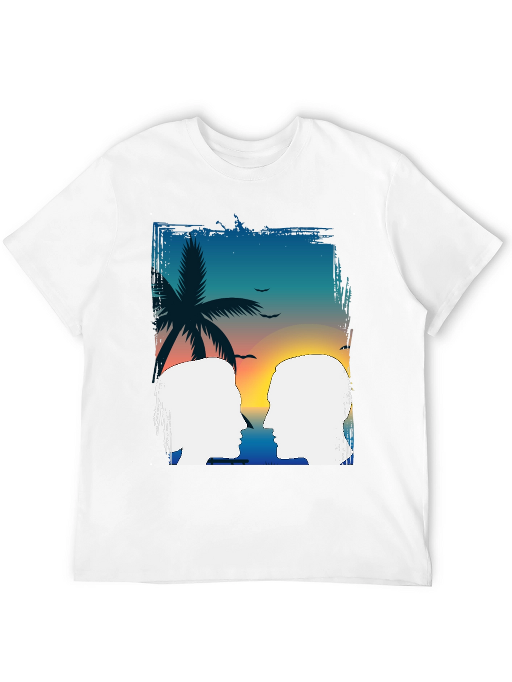 Tropical Sunset Couple Graphic T-Shirt