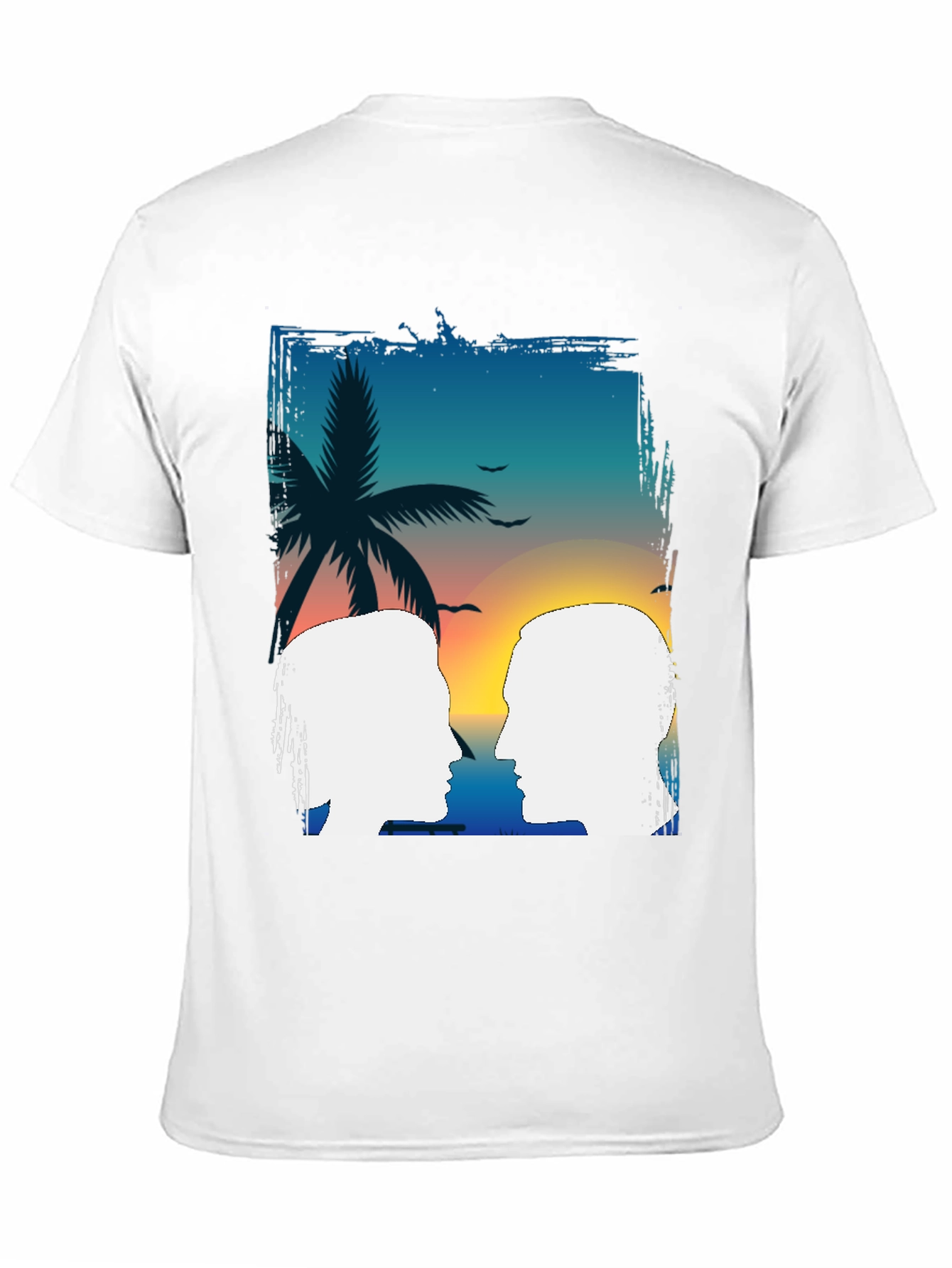 Tropical Sunset Couple Graphic T-Shirt