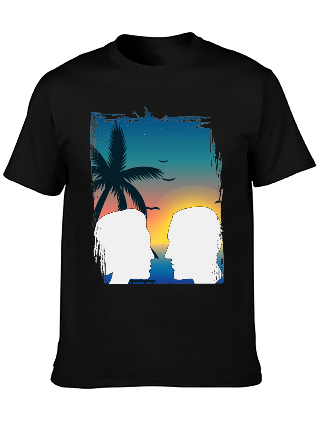 Tropical Sunset Couple Graphic T-Shirt