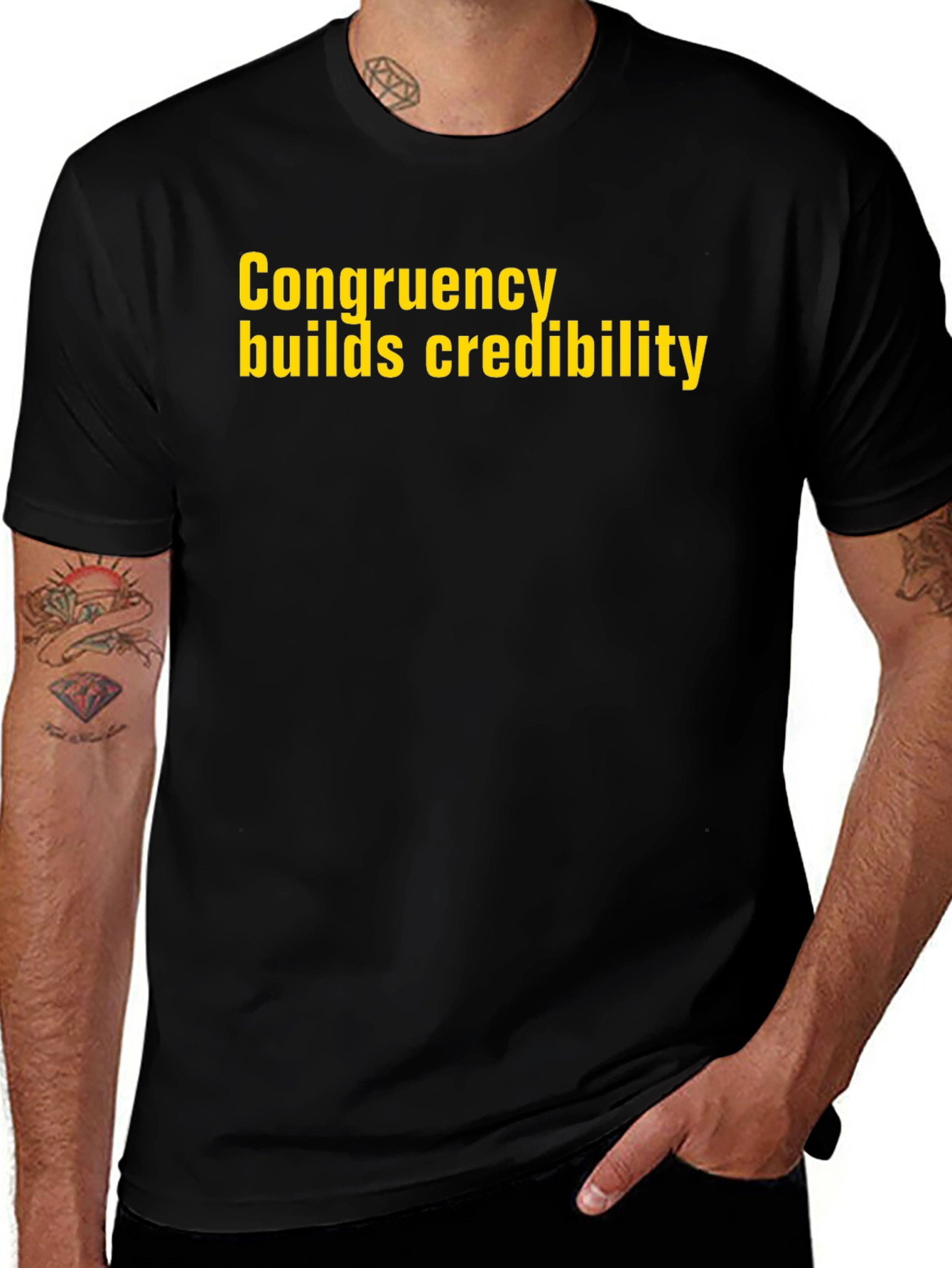 Motivational Black T-Shirt - Congruency Builds Credibility