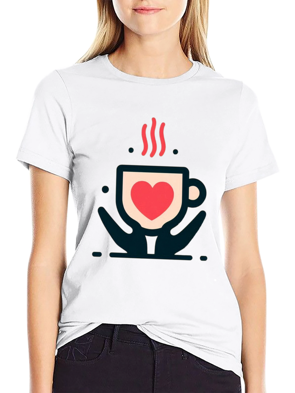 Love in a Cup Tee - Heart Coffee Design