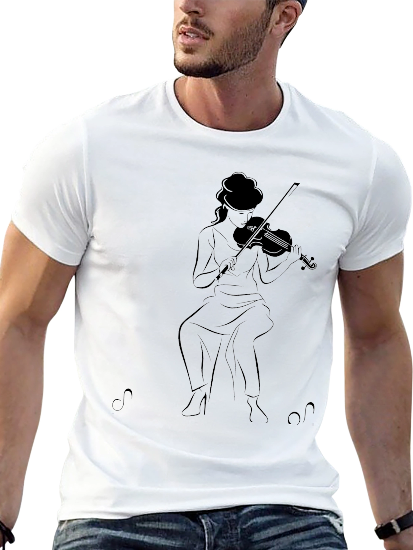 Violinist Graphic Tee - Black