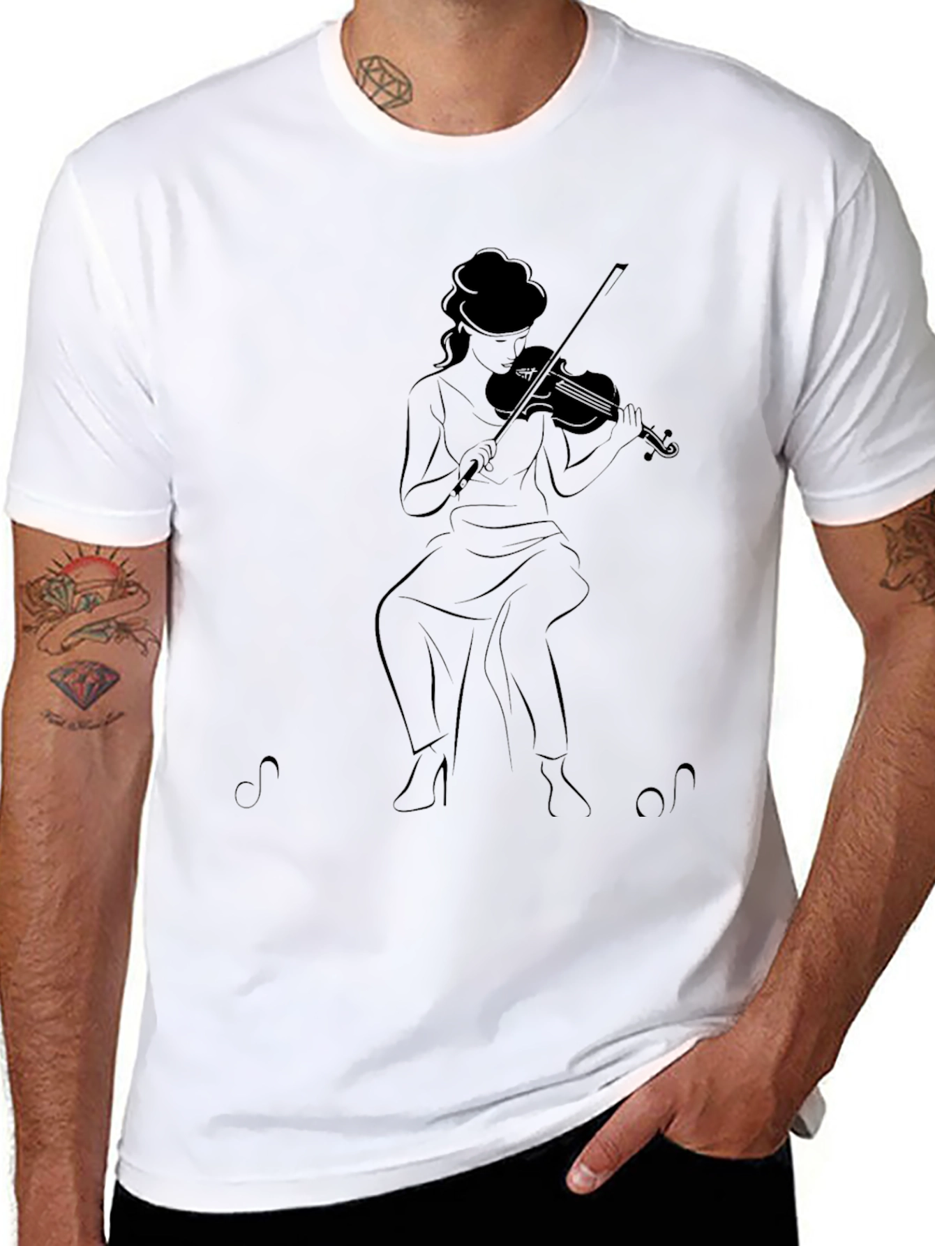 Violinist Graphic Tee - Black