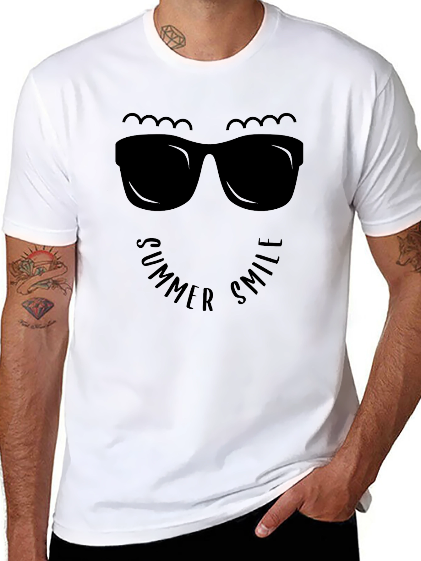 Summer Smile Graphic Tee - Black