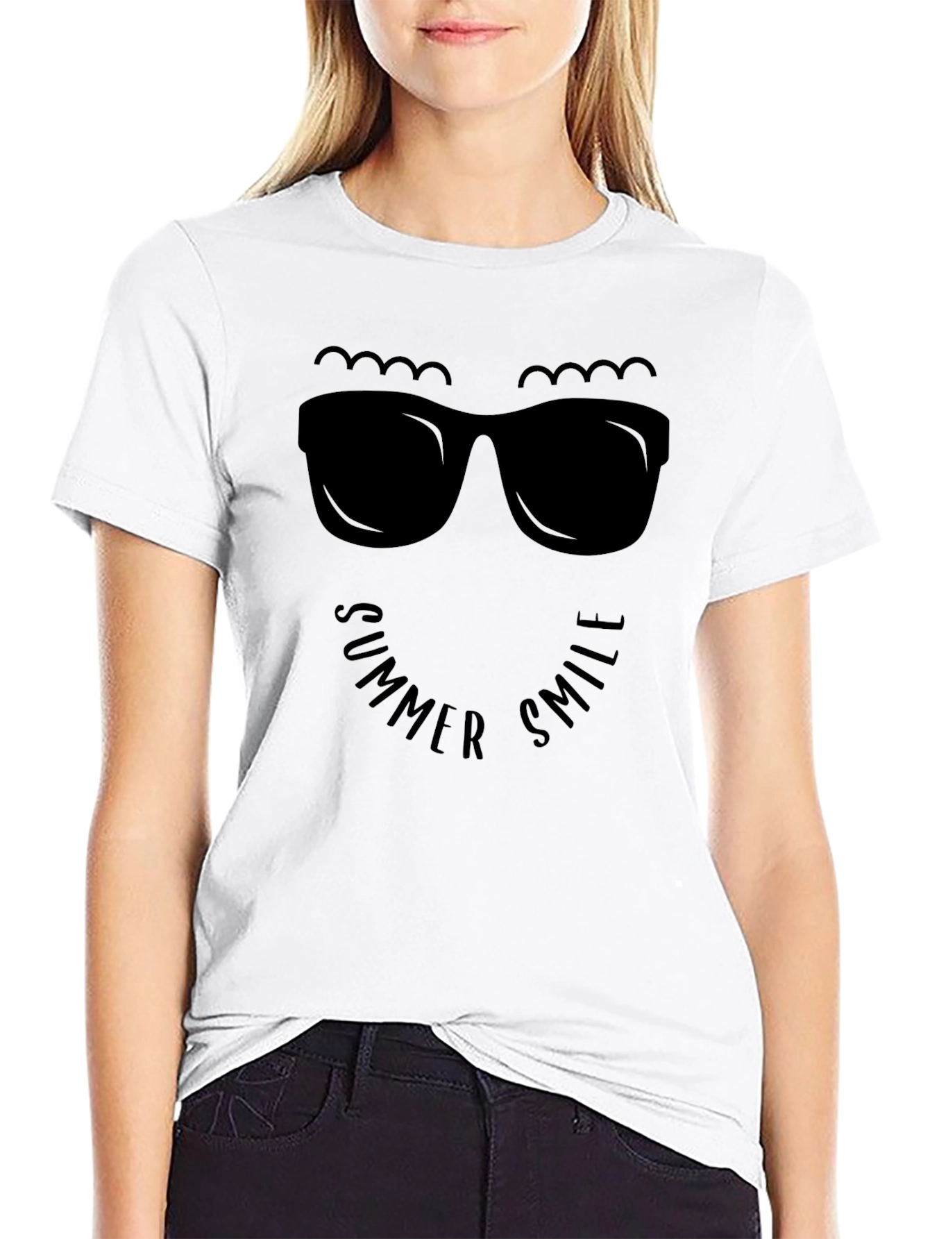 Summer Smile Graphic Tee - Black