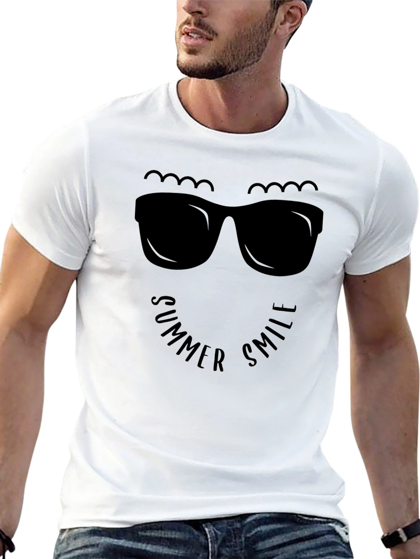 Summer Smile Graphic Tee - Black