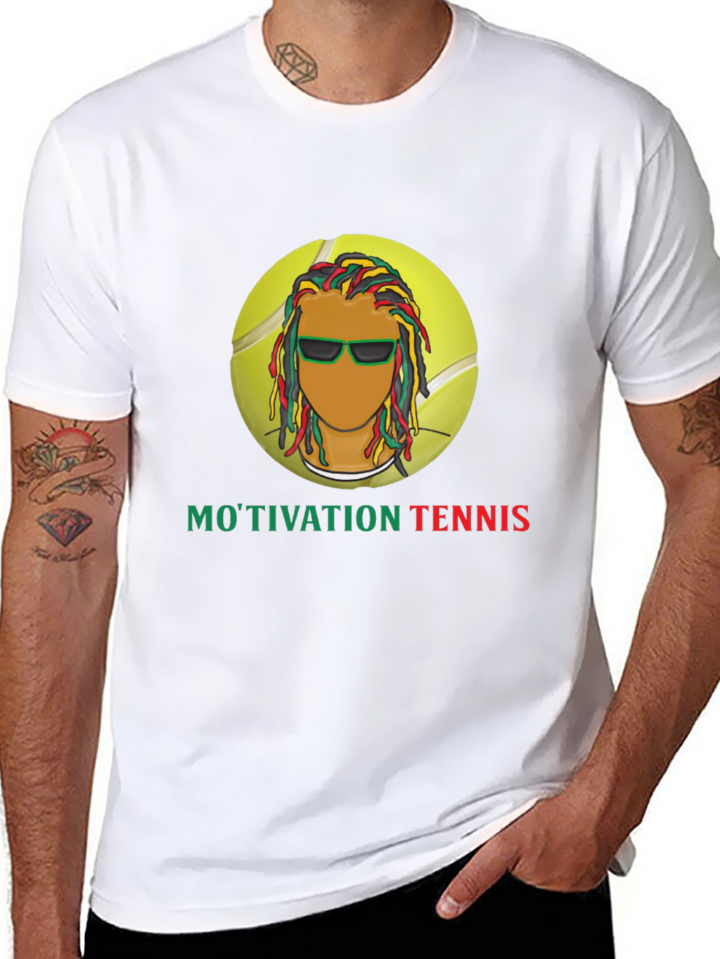 Motivation Tennis Graphic Black T-Shirt