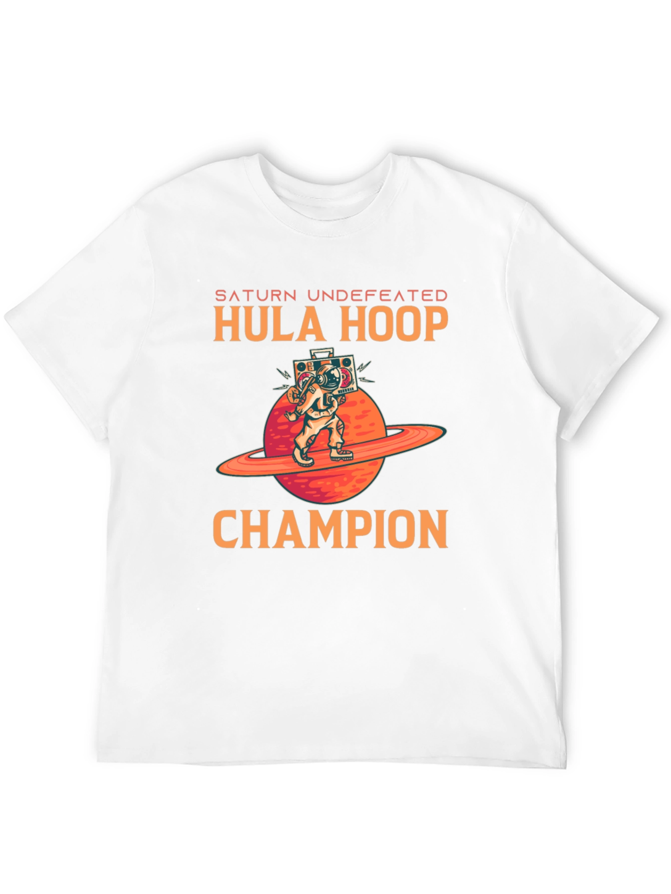 Saturn Hula Hoop Champion Black T-Shirt