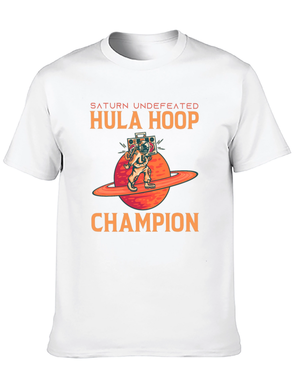 Saturn Hula Hoop Champion Black T-Shirt
