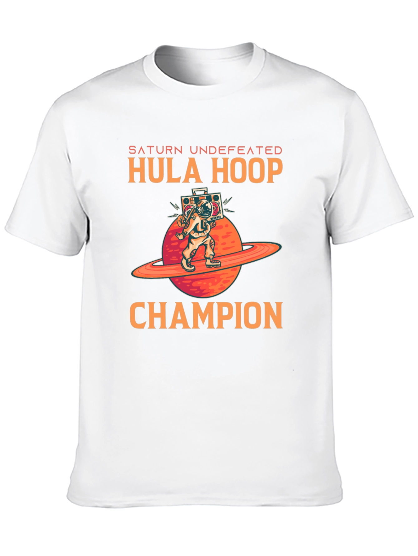 Saturn Hula Hoop Champion Black T-Shirt