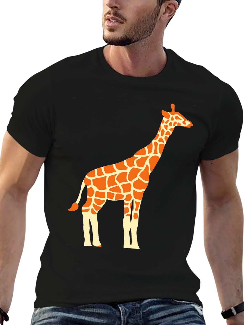 Giraffe Graphic Tee - Black Unisex T-Shirt
