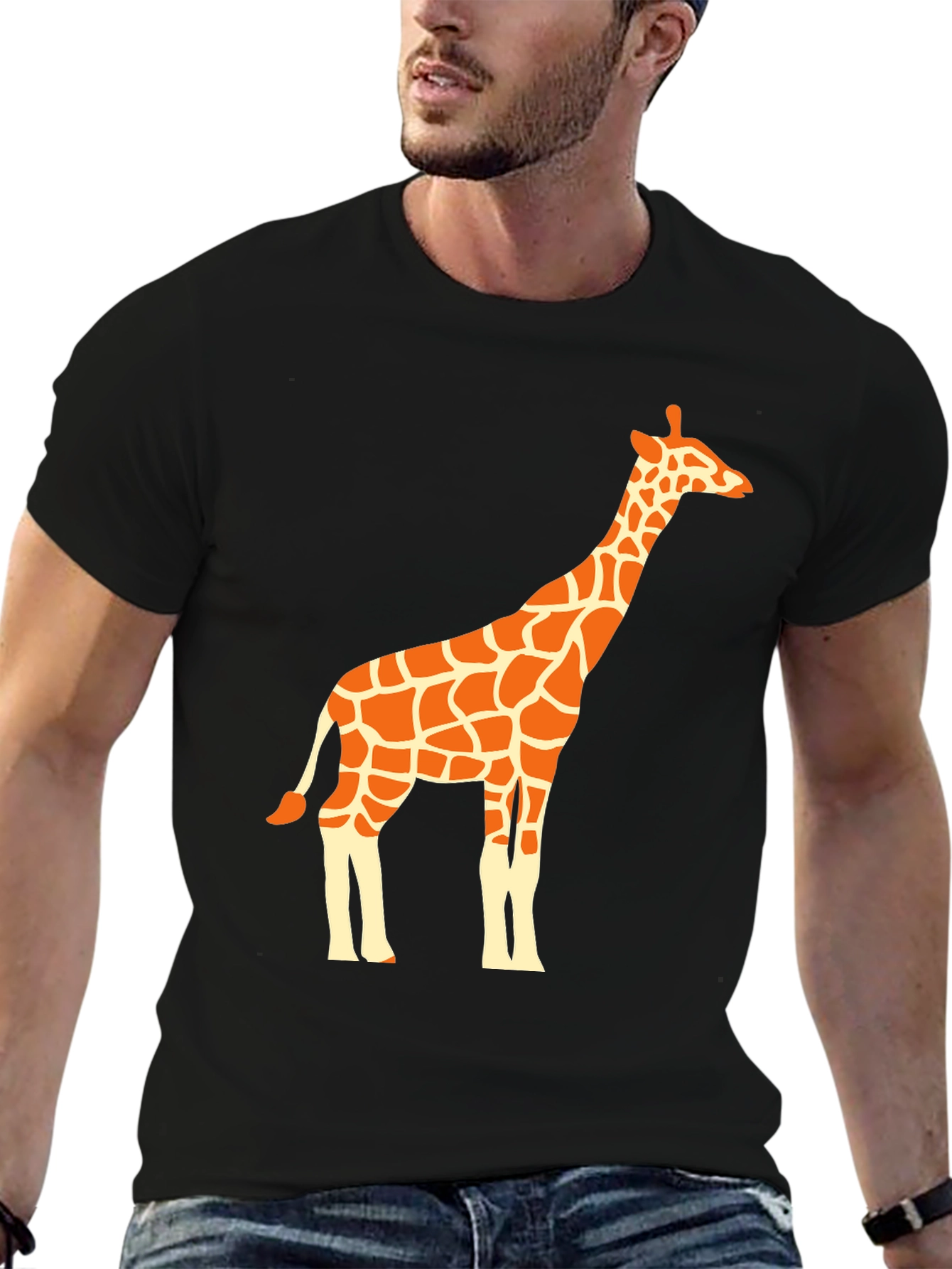 Giraffe Graphic Tee - Black Unisex T-Shirt
