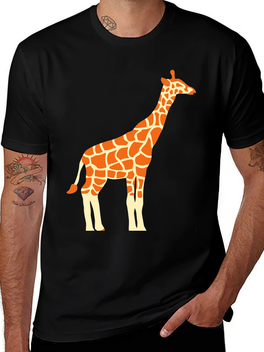 Giraffe Graphic Tee - Black Unisex T-Shirt