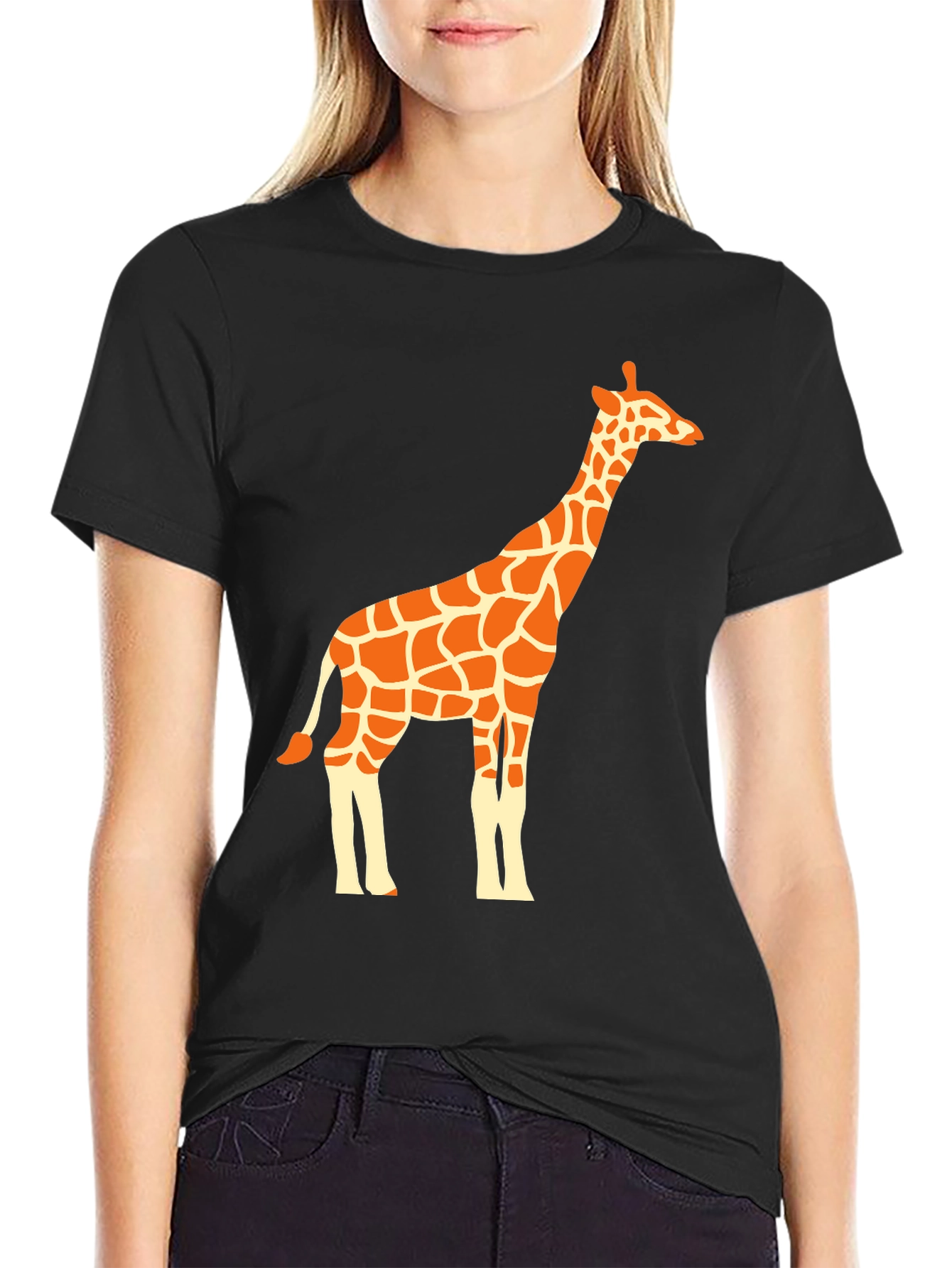 Giraffe Graphic Tee - Black Unisex T-Shirt