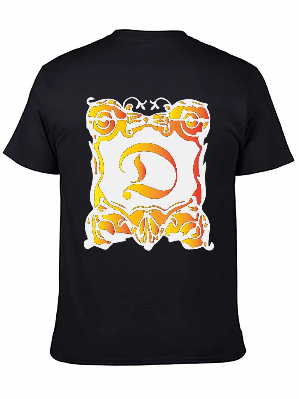 Ornate D Graphic Black T-Shirt