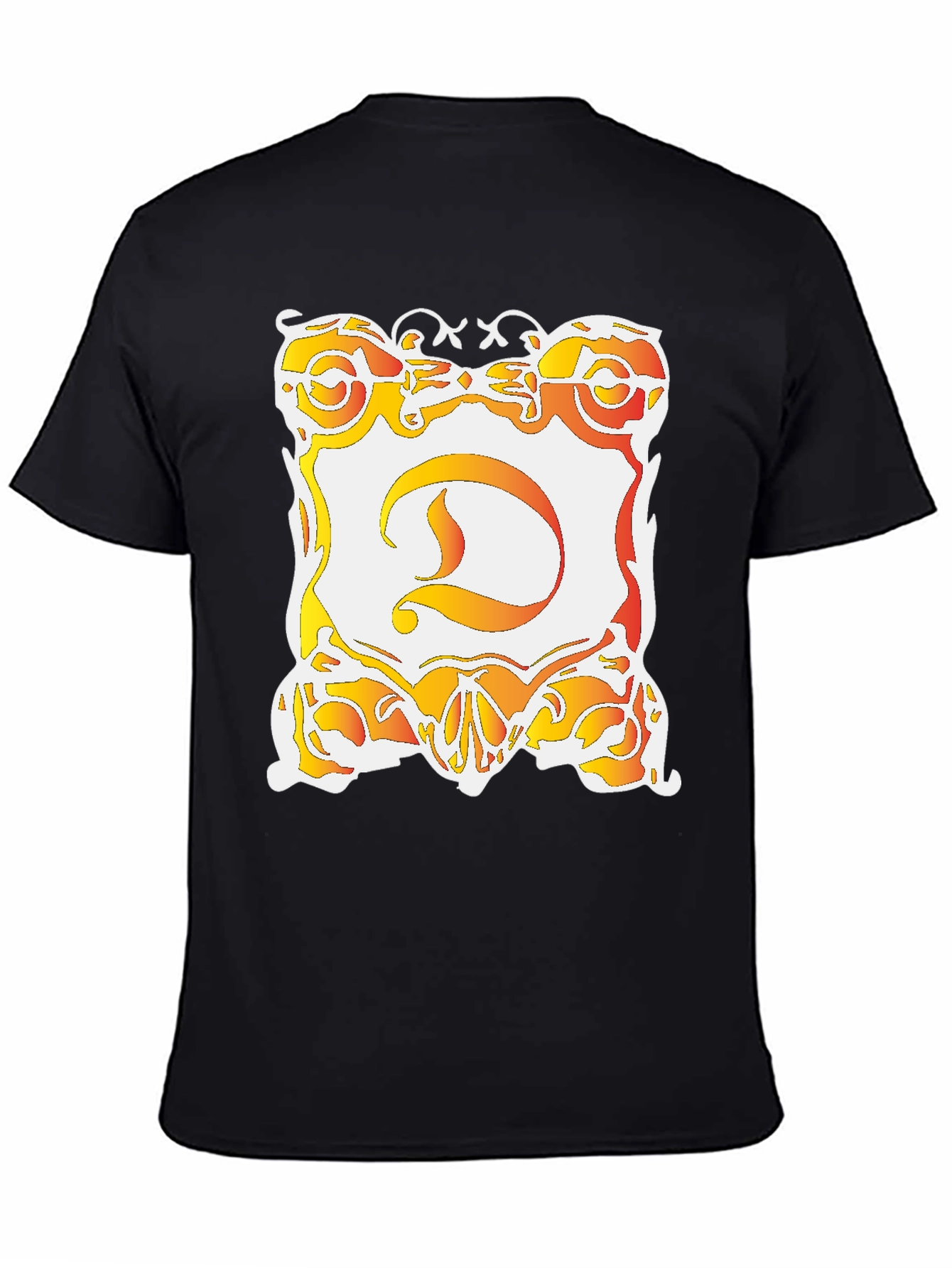 Ornate D Graphic Black T-Shirt